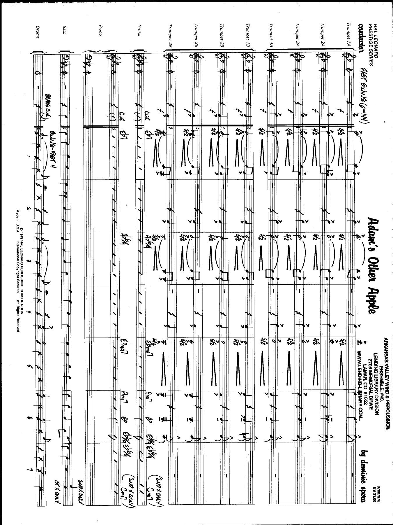 Adam's Other Apple — sheet music preview