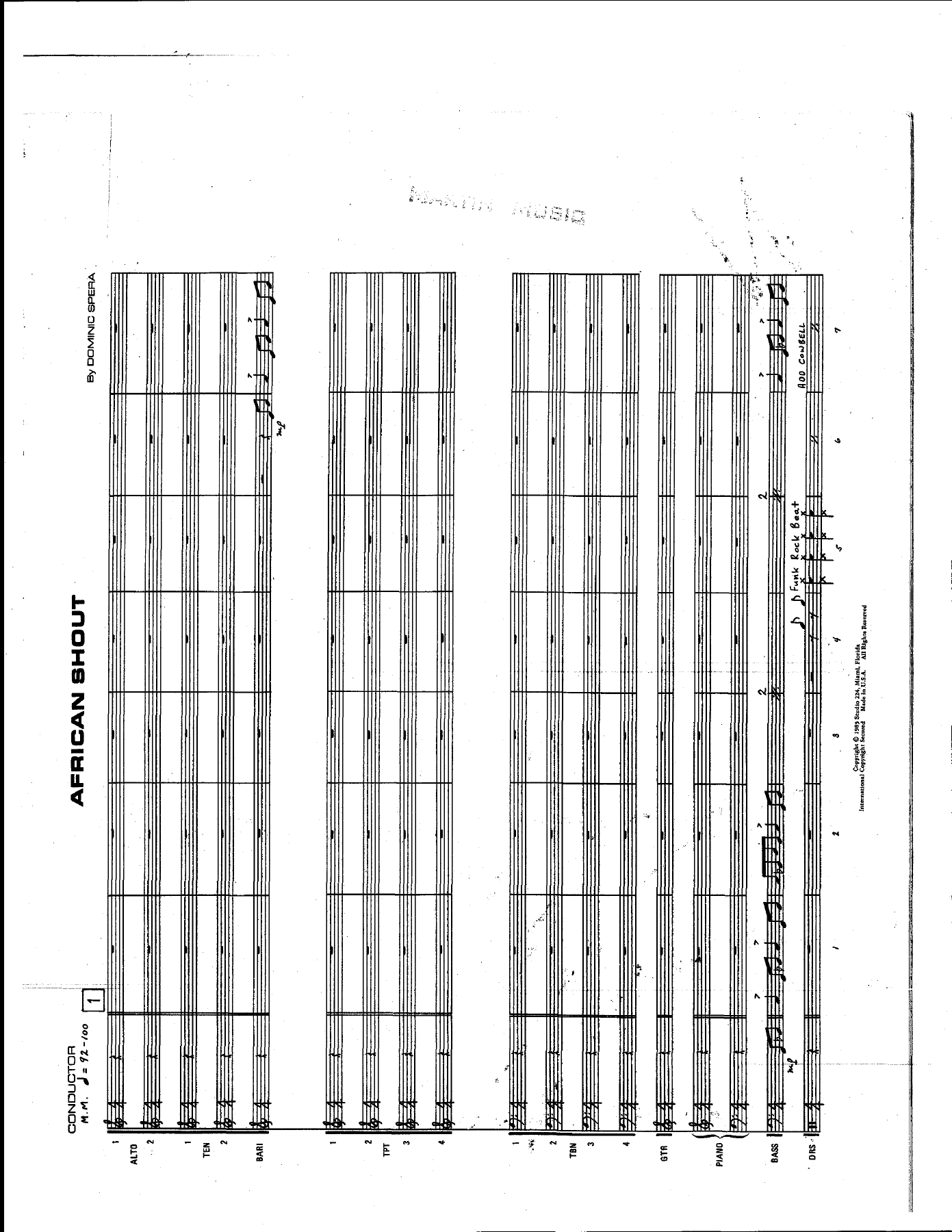 African Shout — Big Band sheet music arranged by D.Spera | Jazz Standard