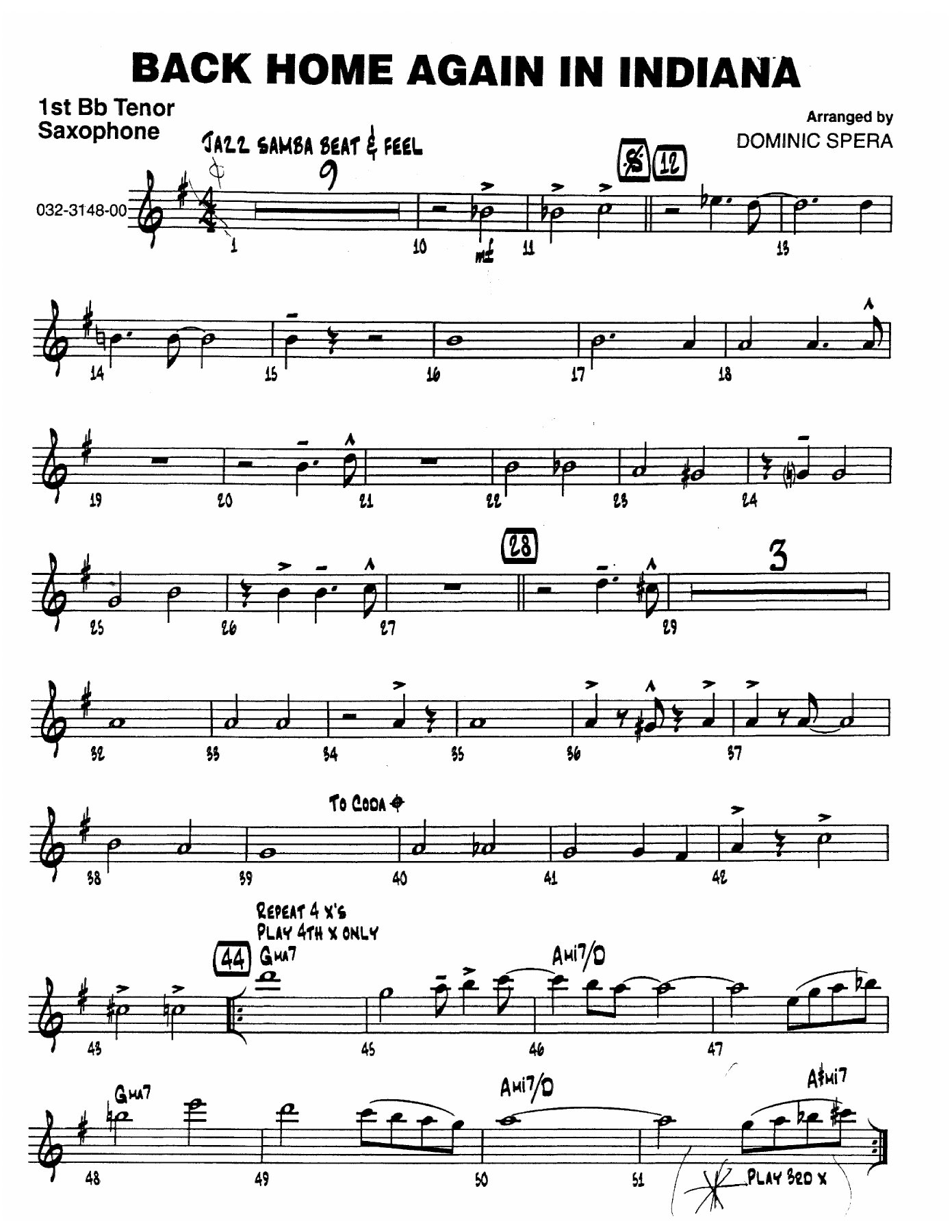 Back Home Again In Indiana — sheet music cover (first page)