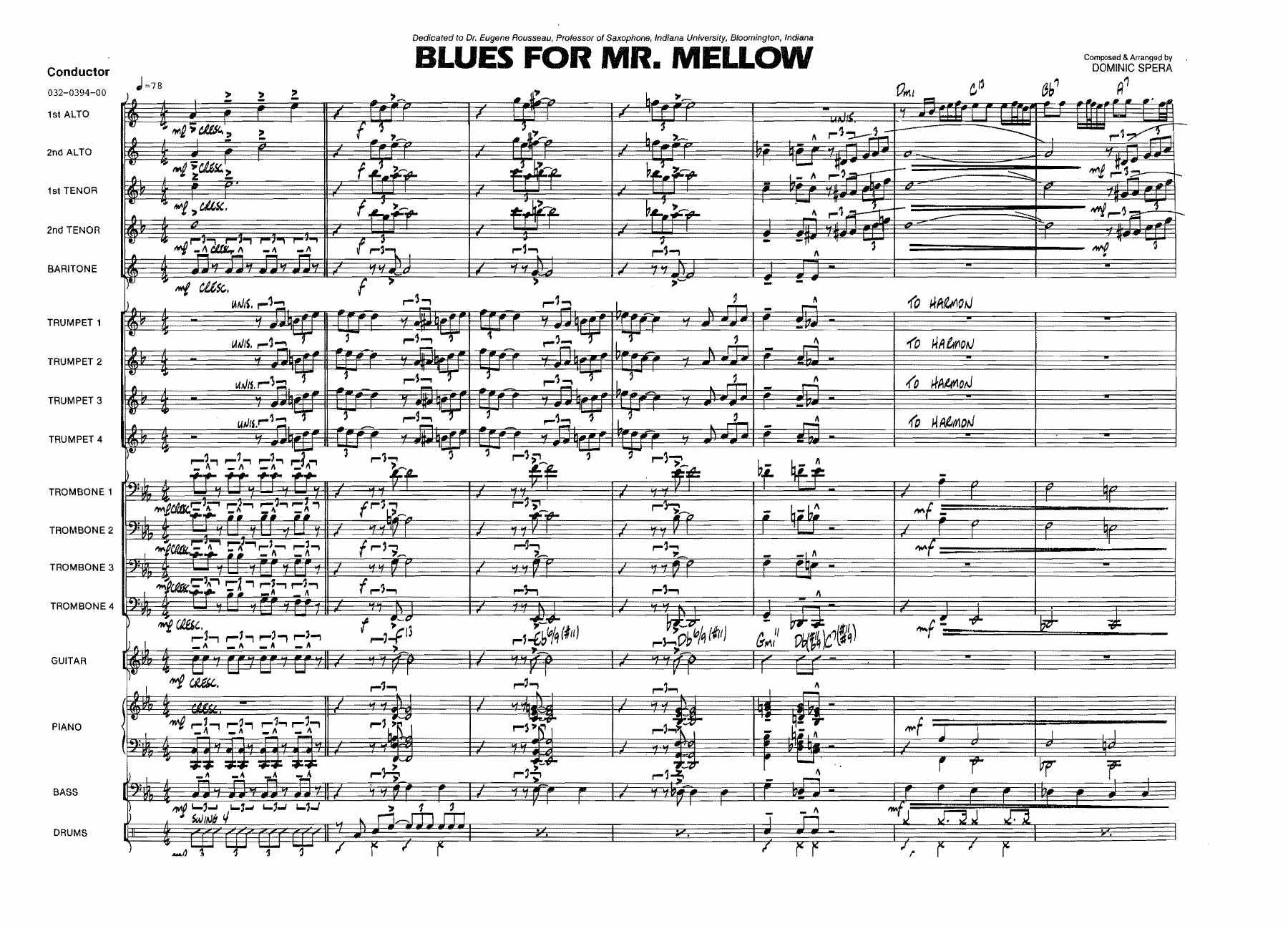 Blues For Mr.Mellow — sheet music cover (first page)