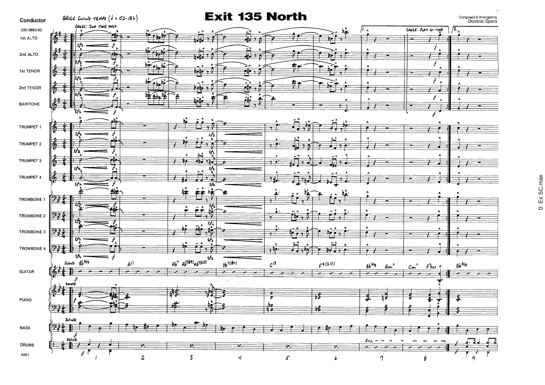 Exit 135 North — sheet music cover (first page)