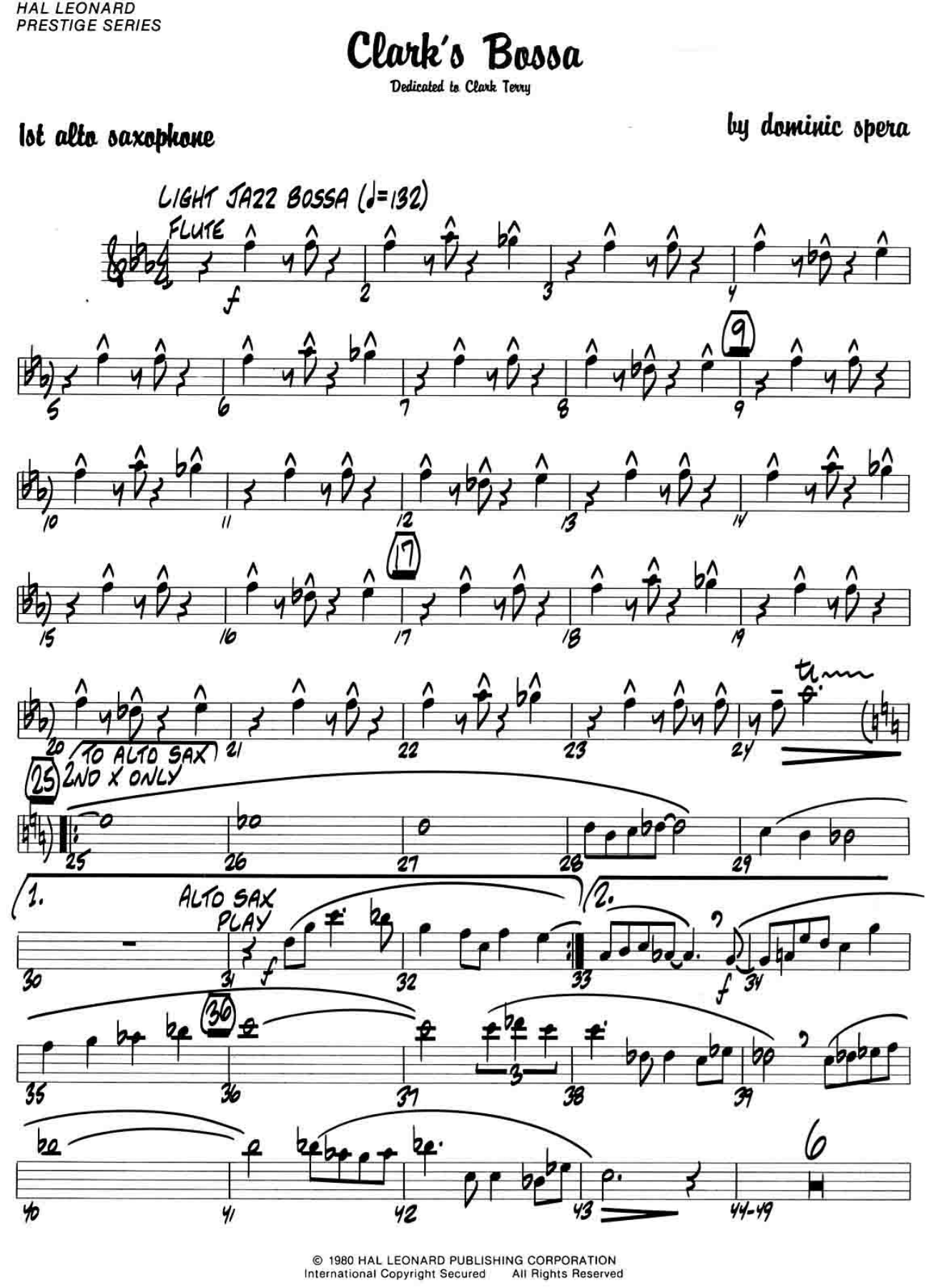 Clark's Bossa — Big Band sheet music arranged by D.Spera | Jazz Standard