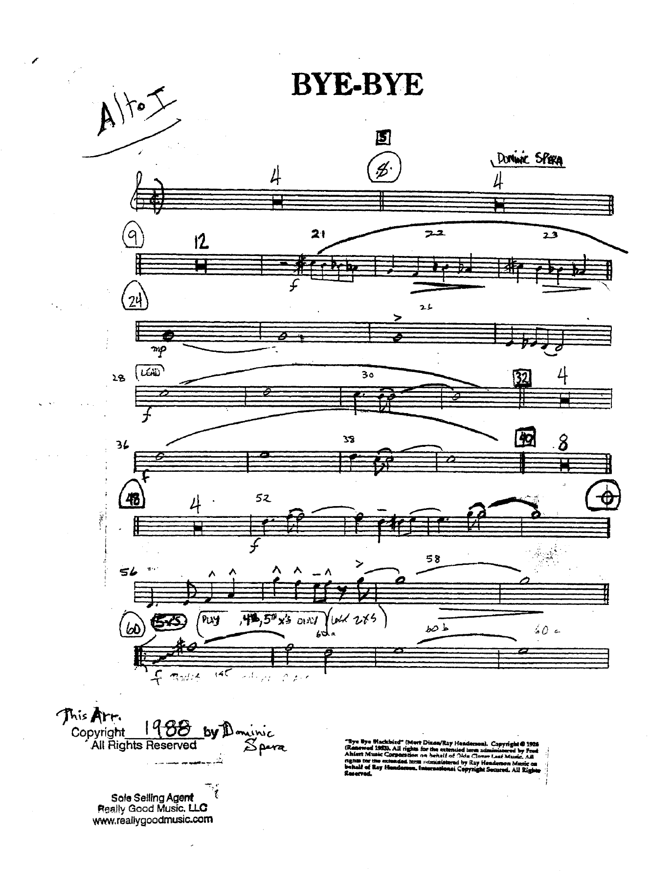 Bye Bye Blackbird (D.Spera) 93 — sheet music preview