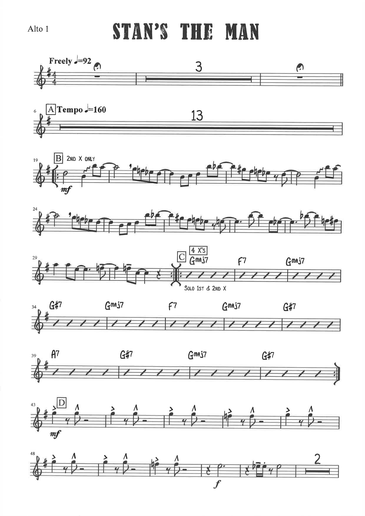 Stan's The Man — sheet music cover (first page)