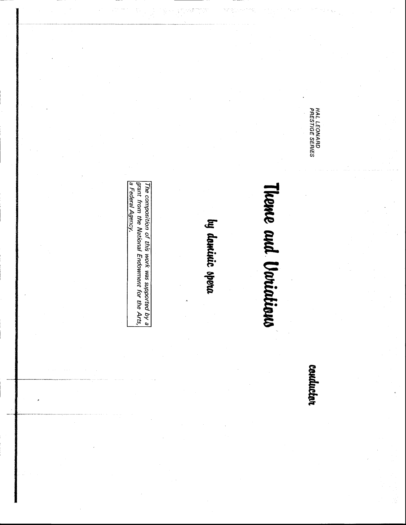 Theme And Variations — sheet music cover (first page)