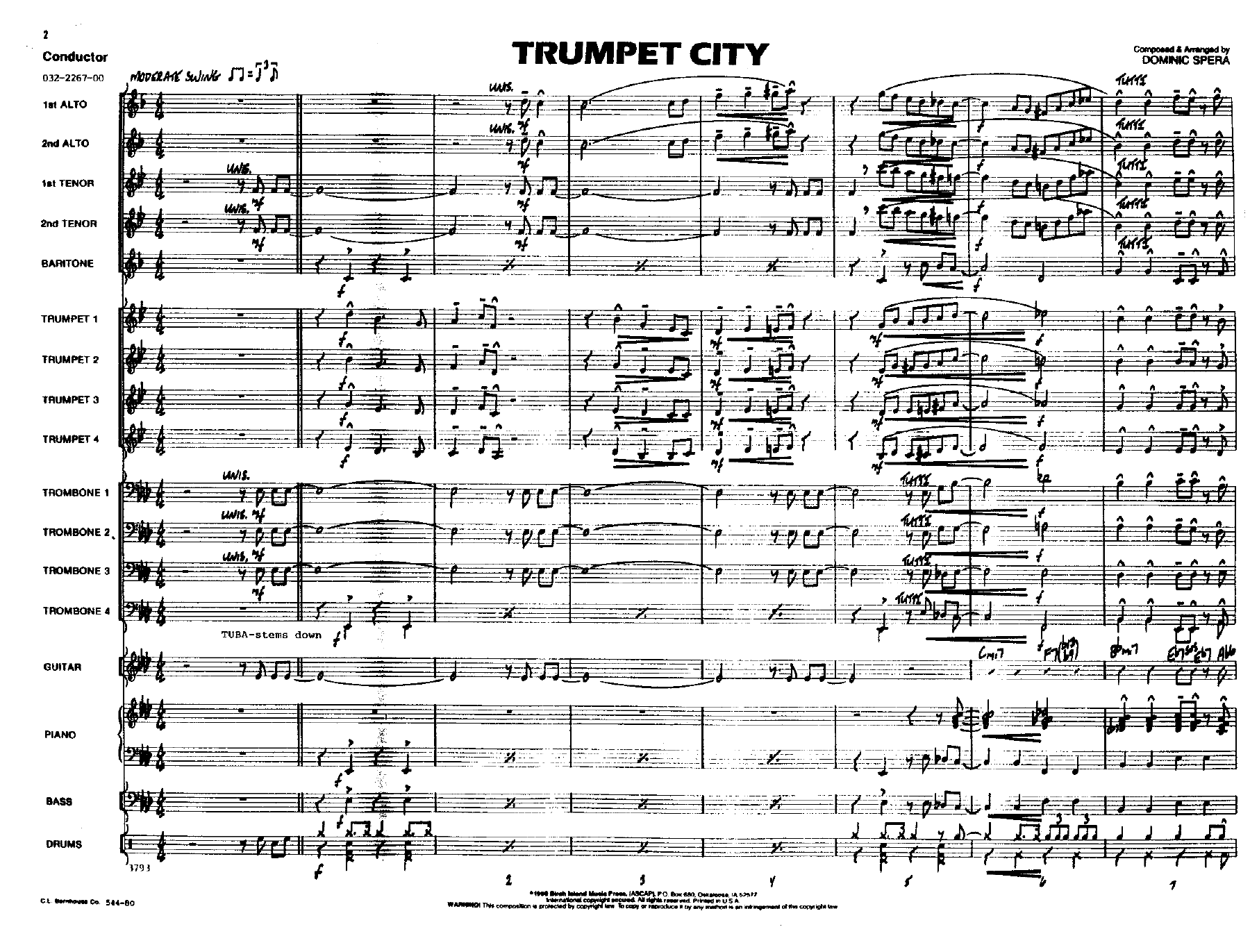 Trumpet City — Big Band sheet music arranged by D.Spera | Jazz Standard