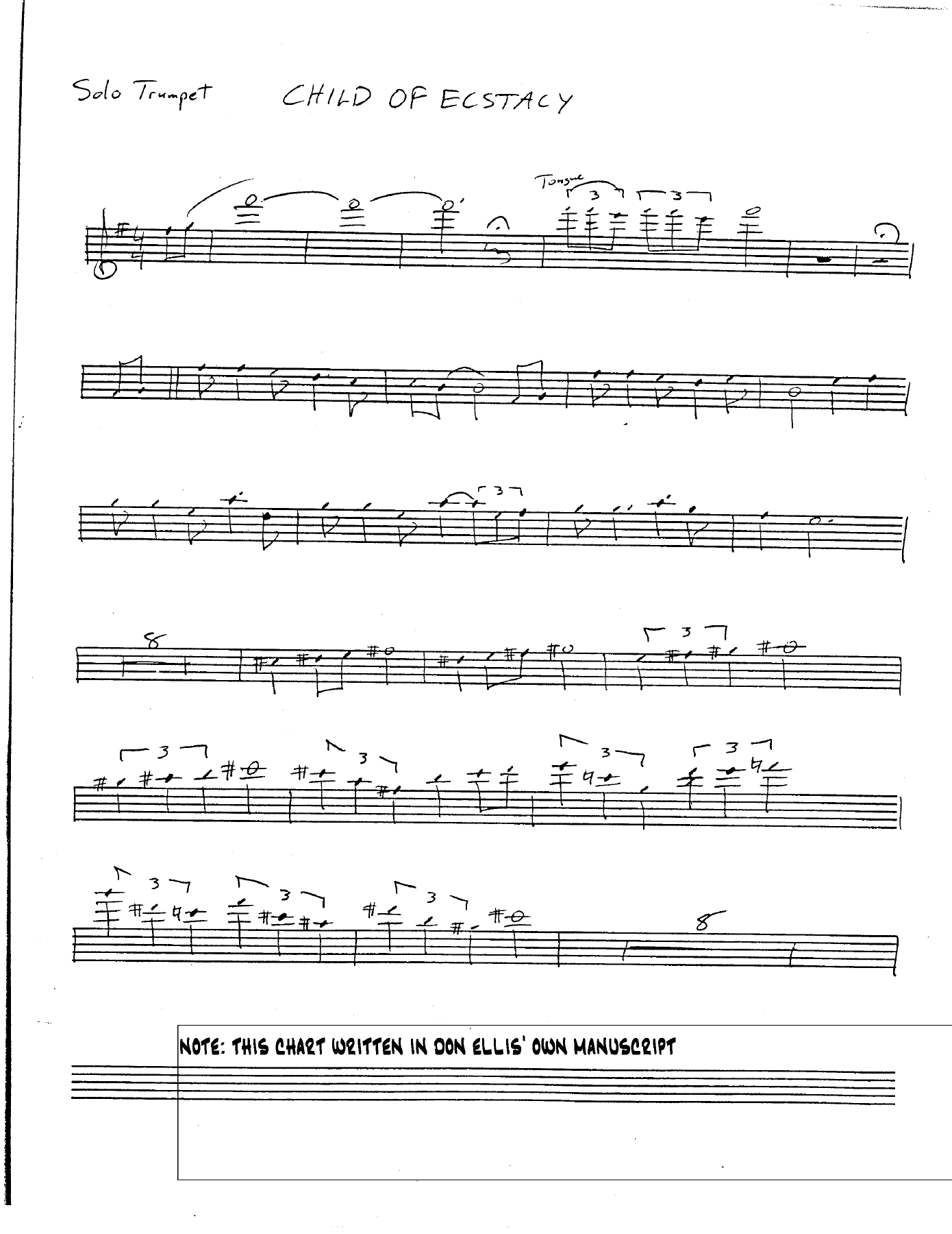 Child Of Ecstasy — sheet music cover (first page)