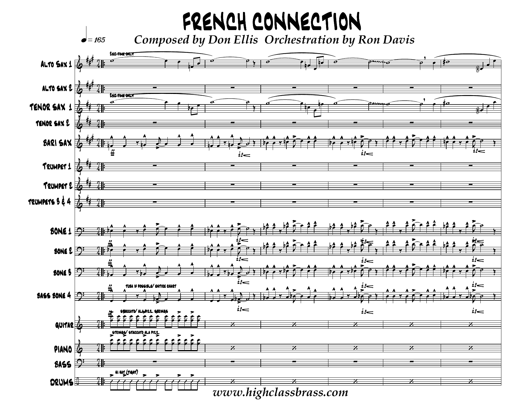 French Connection — sheet music cover (first page)