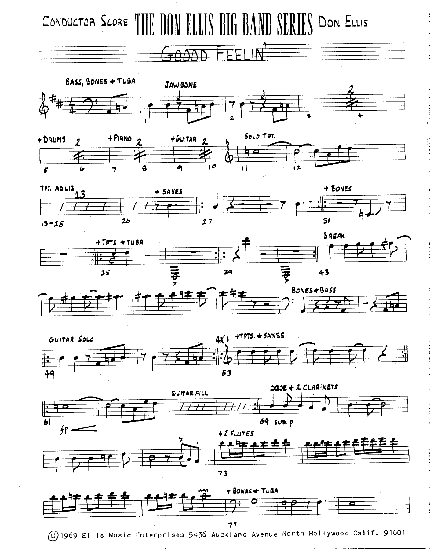 Goood Feelin' — sheet music cover (first page)
