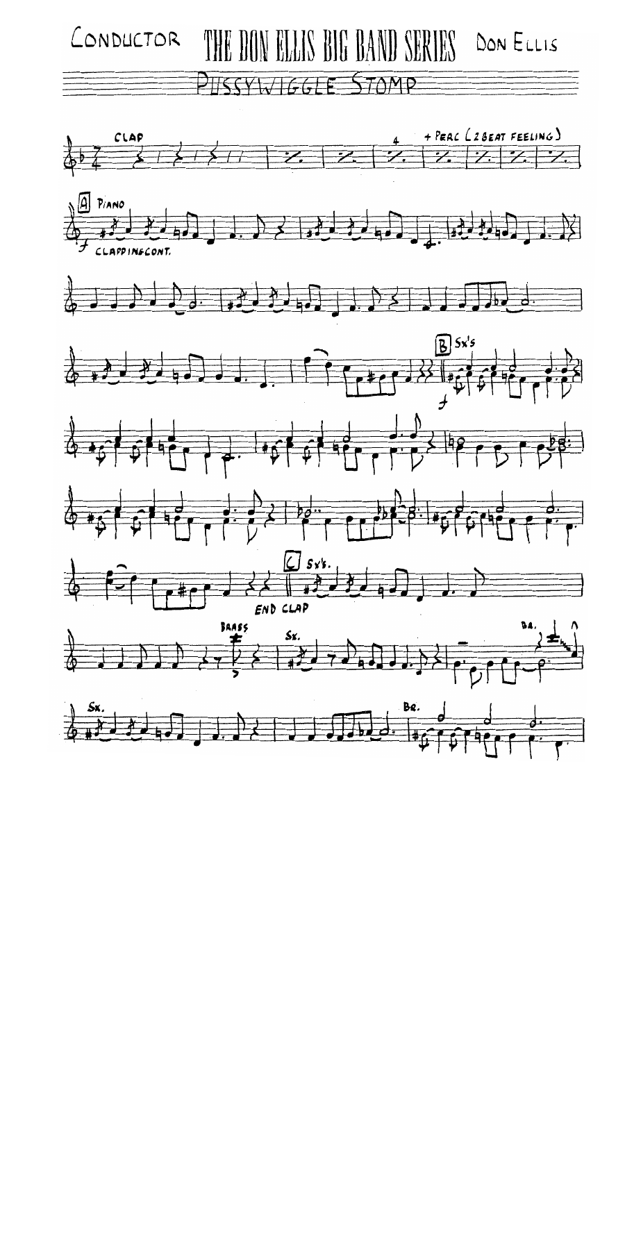 Pussywiggle Stomp — sheet music cover (first page)