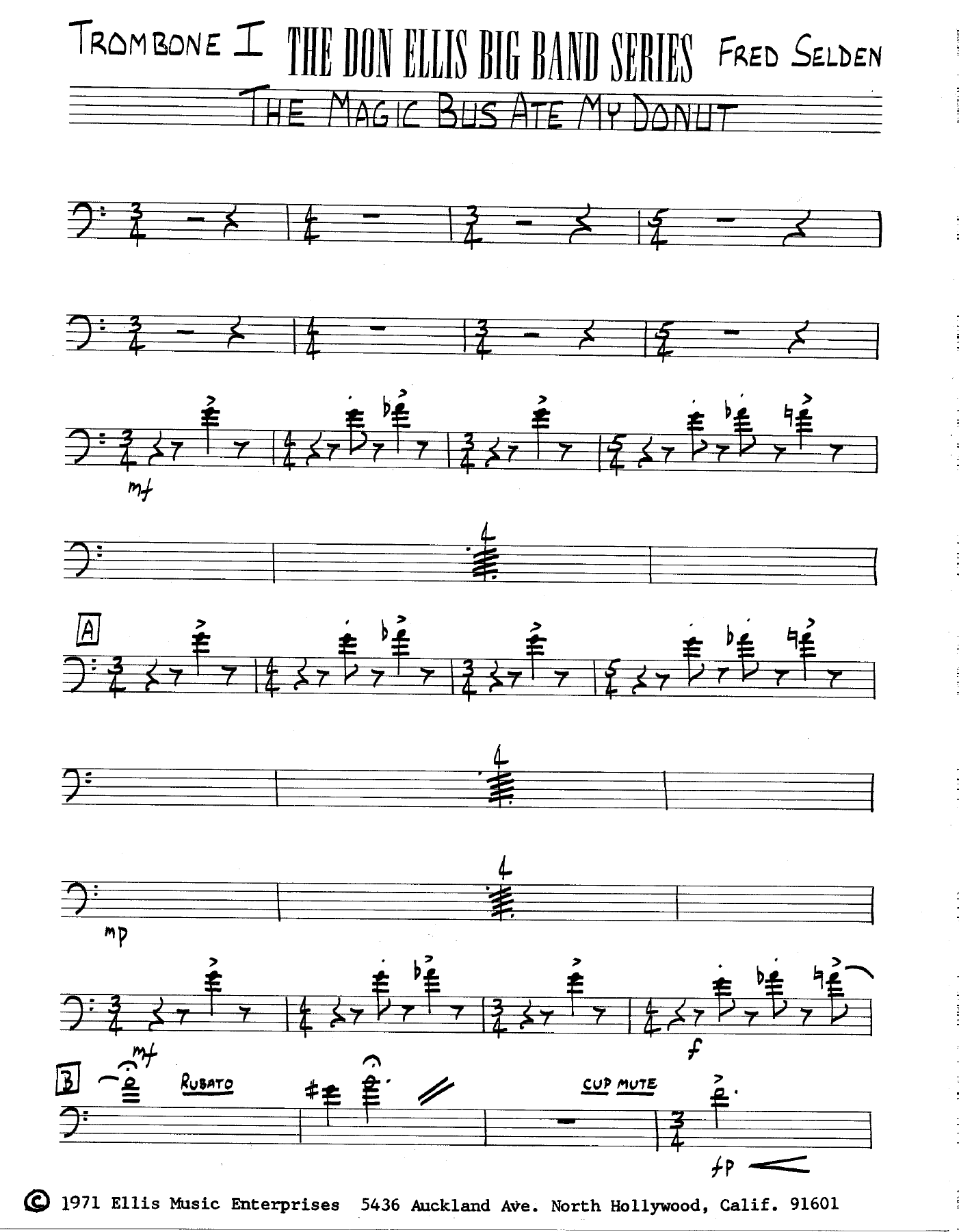 The Magic Bus Ate My Donut (F.Selden) D.Ellis — sheet music preview