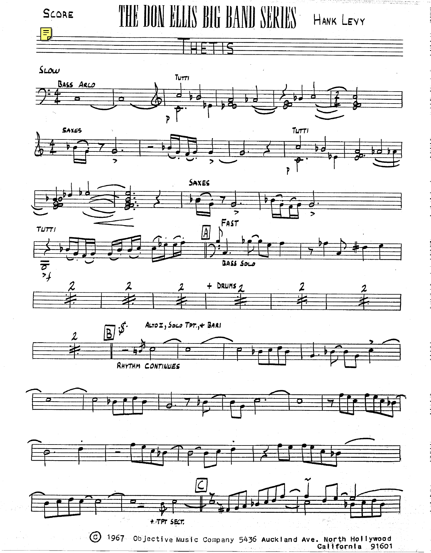 Thetis (H.Levy) D.Ellis — sheet music preview