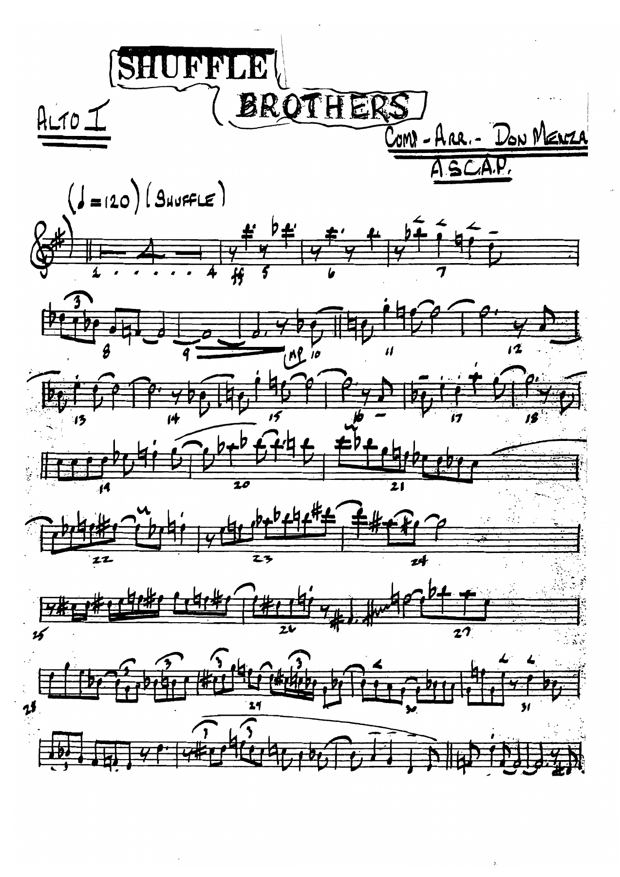 Shuffle Brothers — sheet music cover (first page)