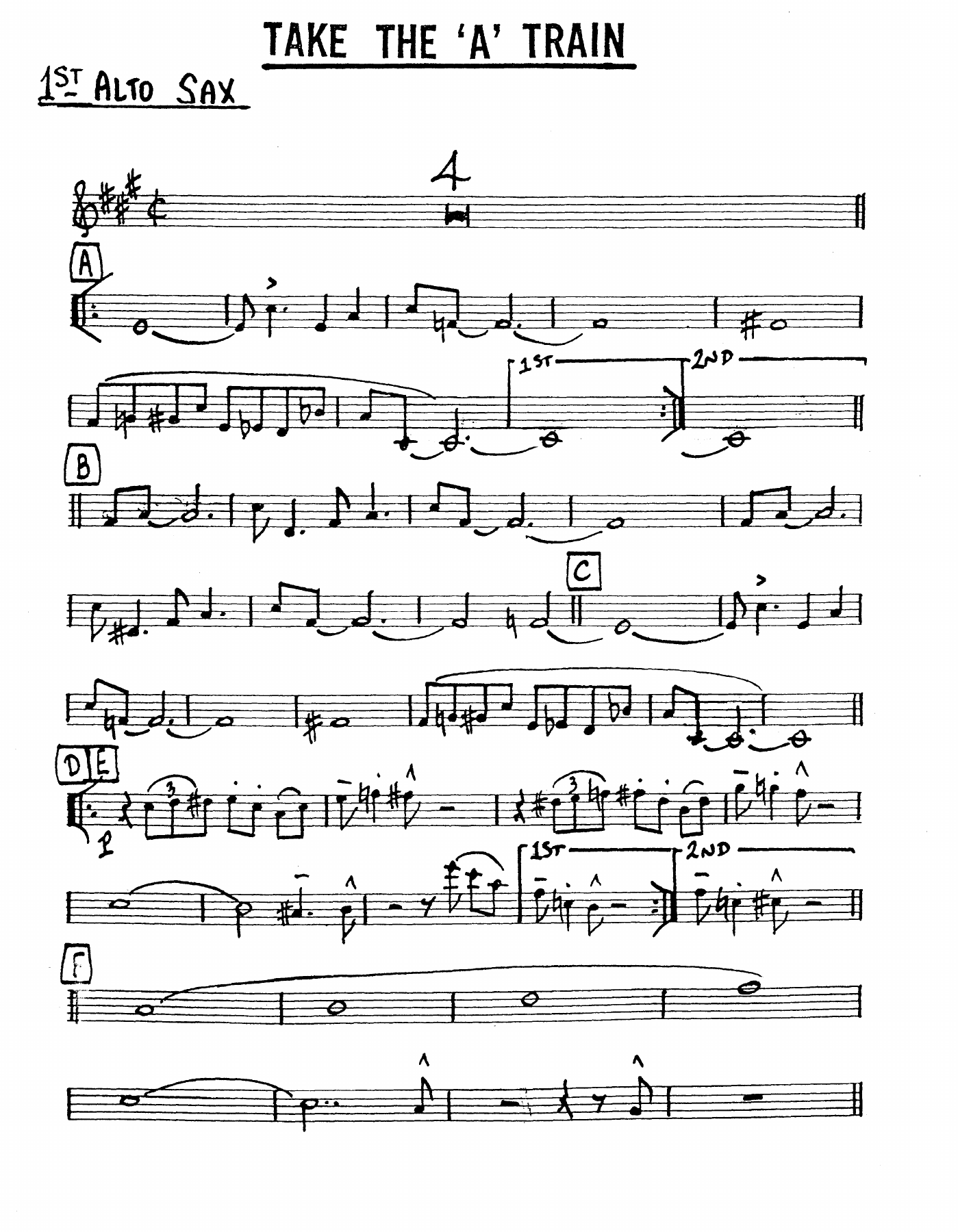 Take The A Train — sheet music preview