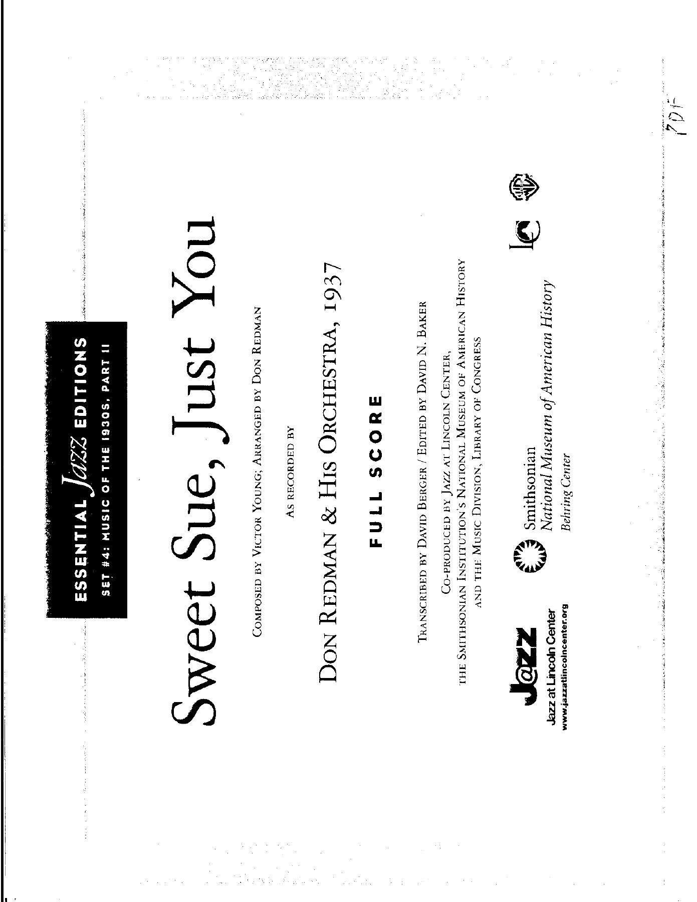 Sweet Sue-Just You — sheet music preview