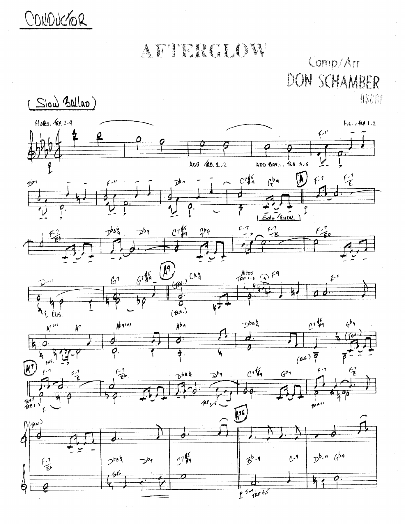 Afterglow — sheet music cover (first page)
