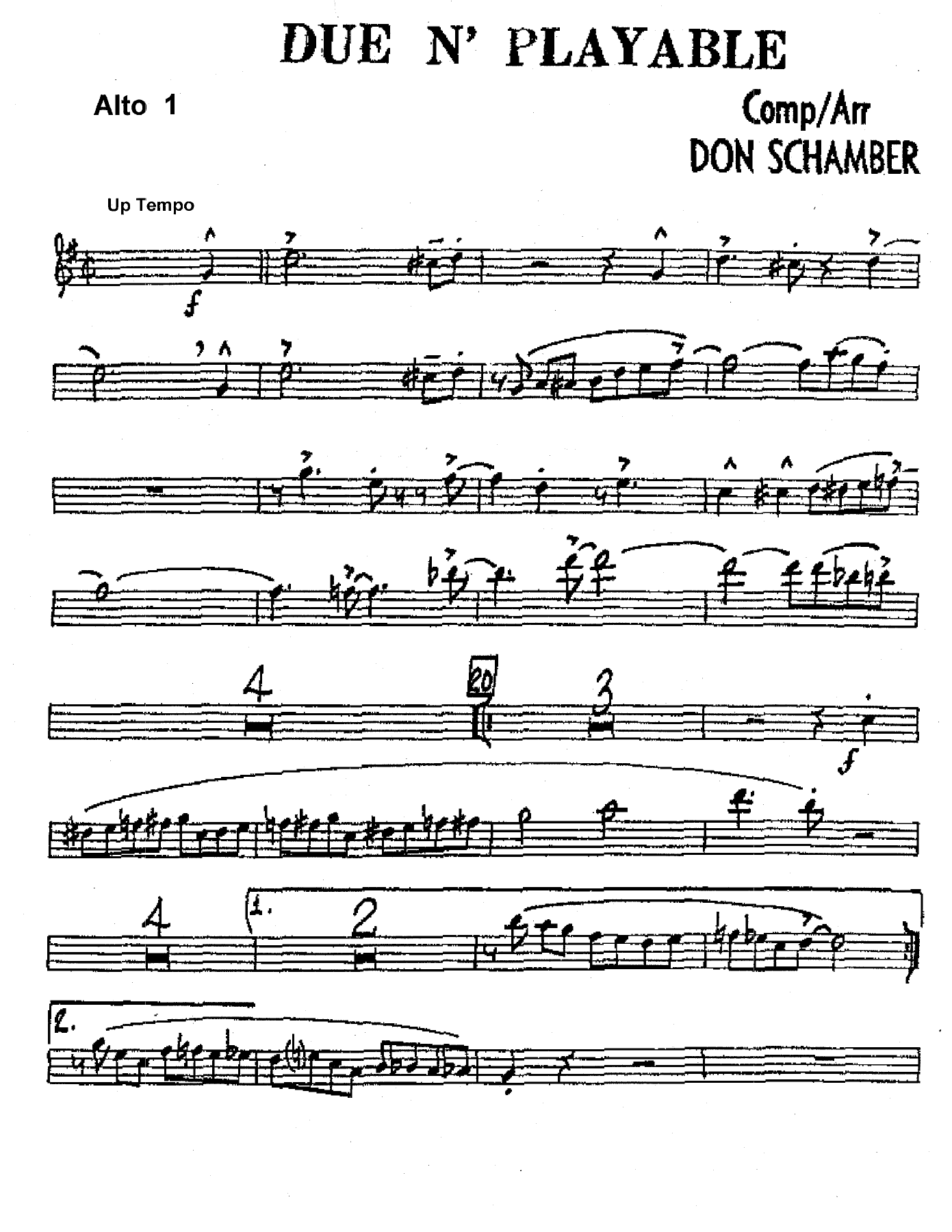 Due And Playable — sheet music cover (first page)