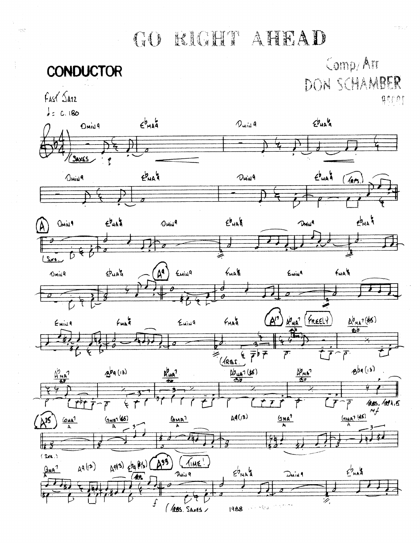 Go Right Ahead — sheet music cover (first page)