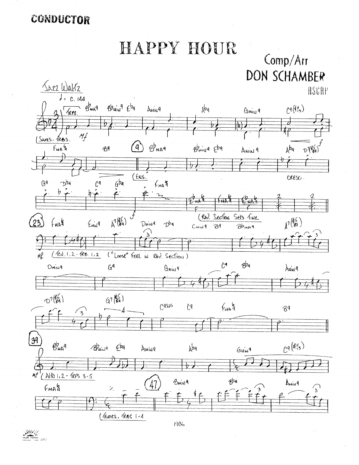 Happy Hour — sheet music cover (first page)