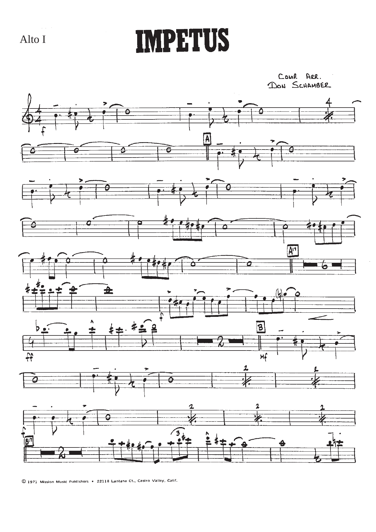 Impetus — sheet music cover (first page)