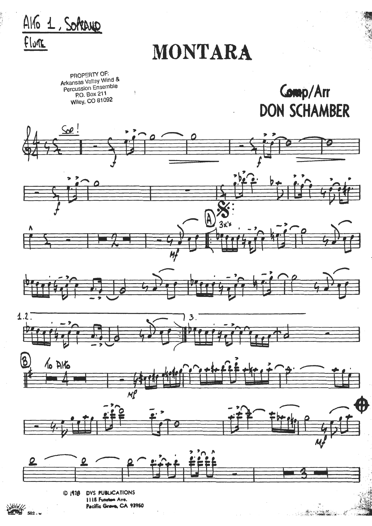 Montara — sheet music cover (first page)