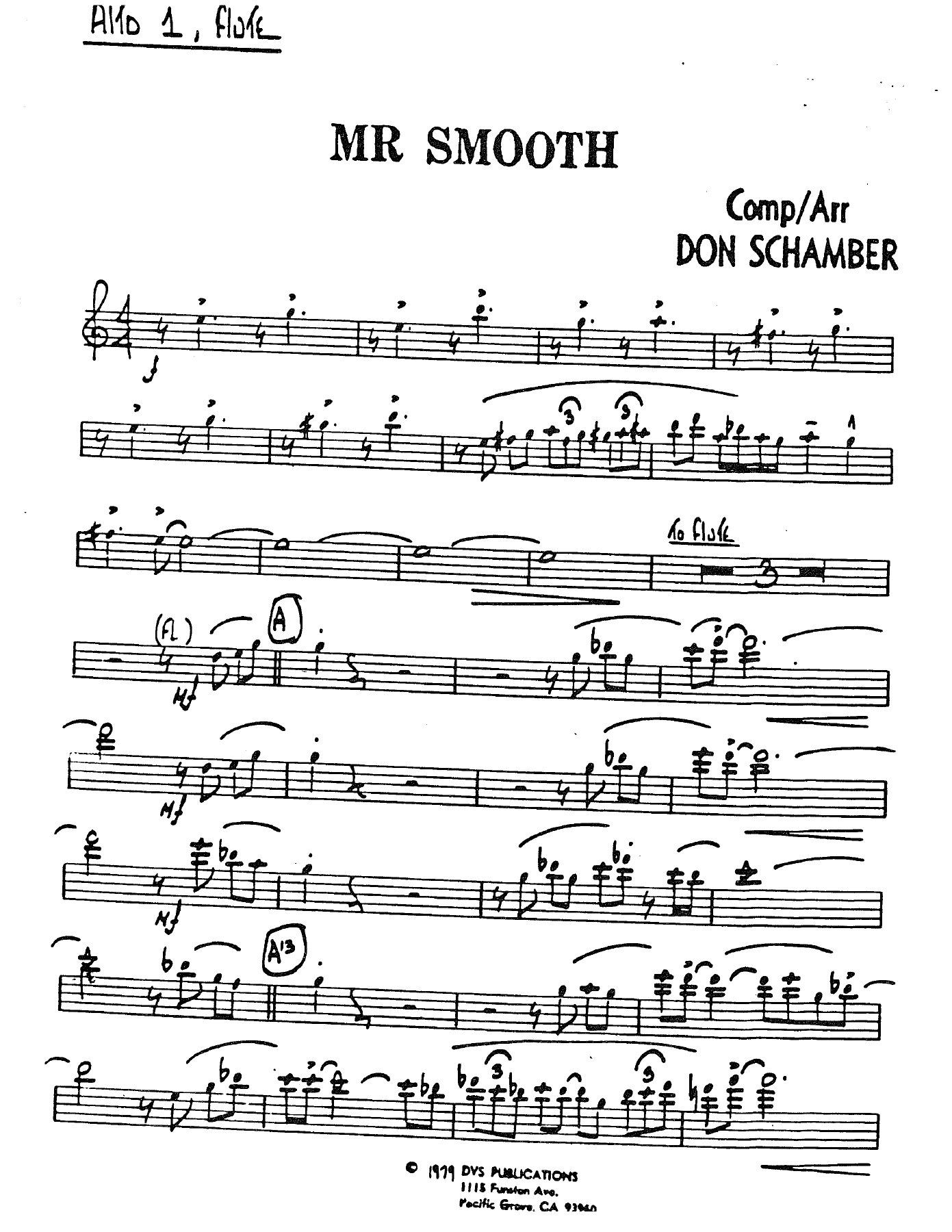 Mr.Smooth — Big Band sheet music arranged by D.Schamber | Jazz Standard