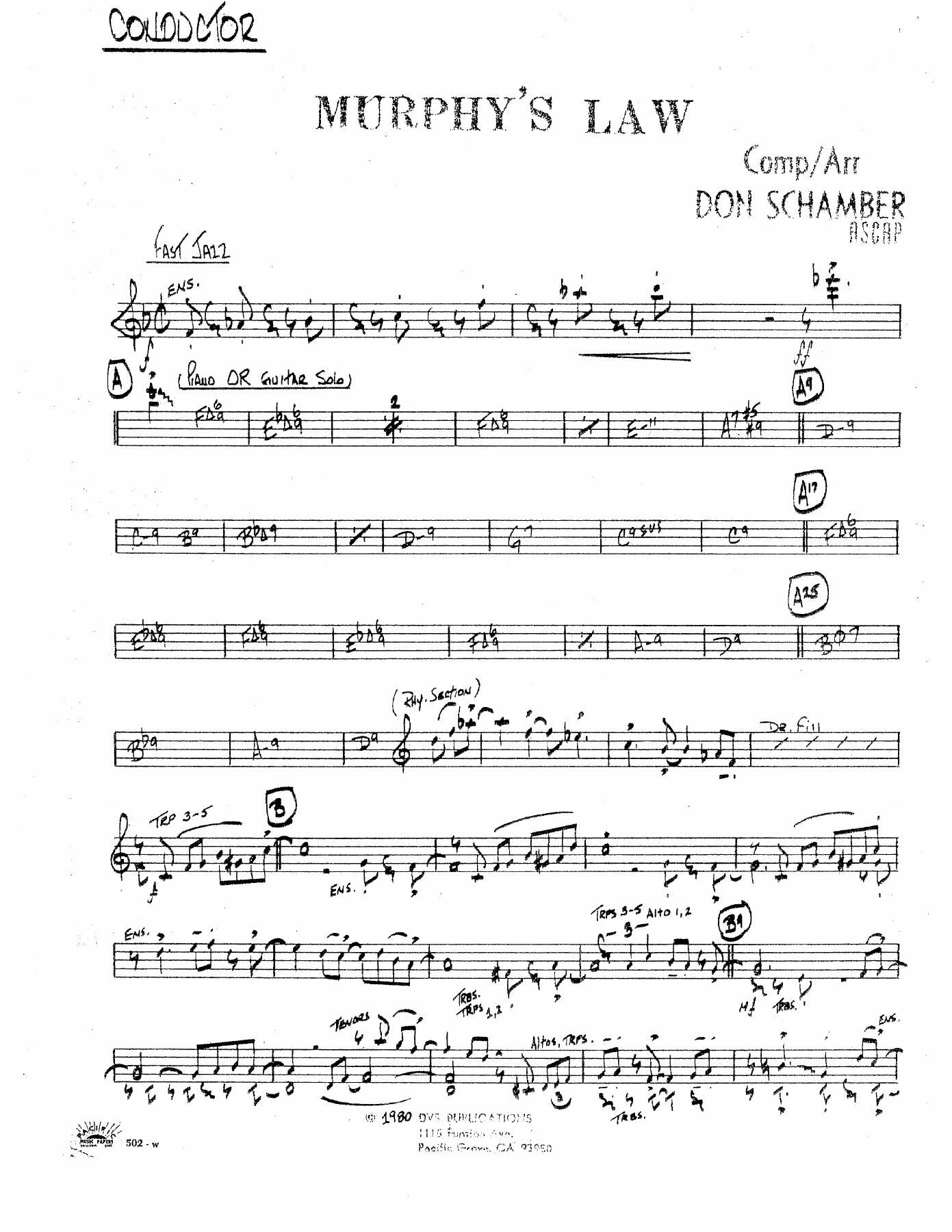 Murphy's Law — sheet music cover (first page)
