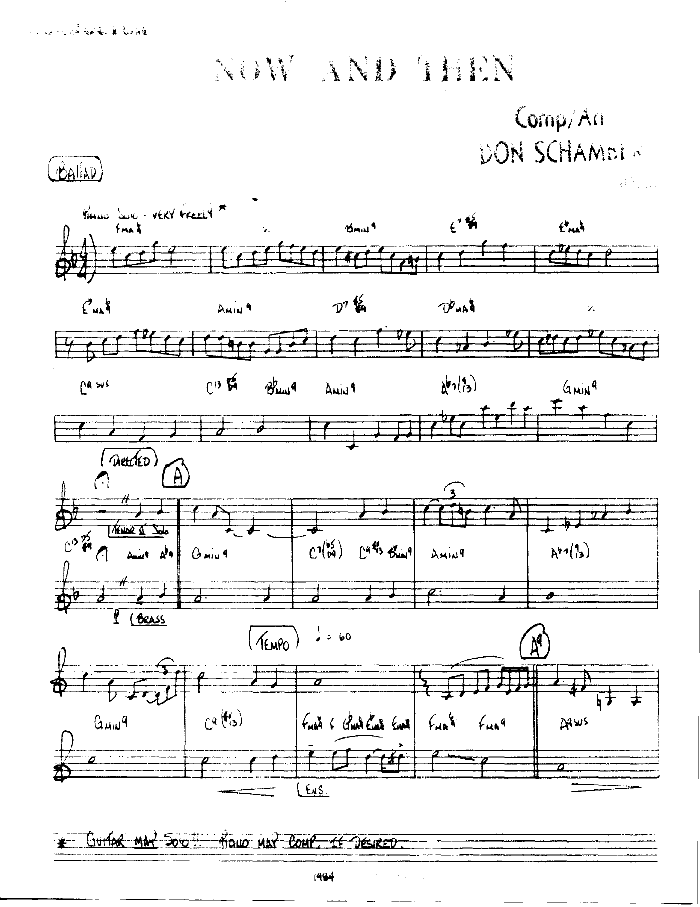 Now And Then — Big Band sheet music arranged by D.Schamber | Jazz Standard