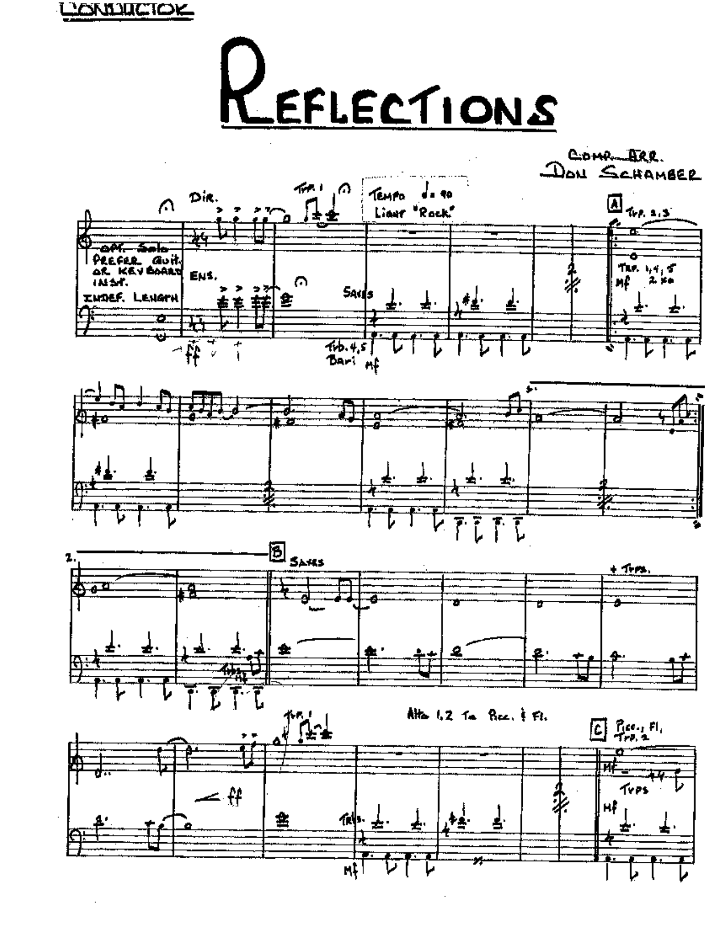Reflections — sheet music cover (first page)