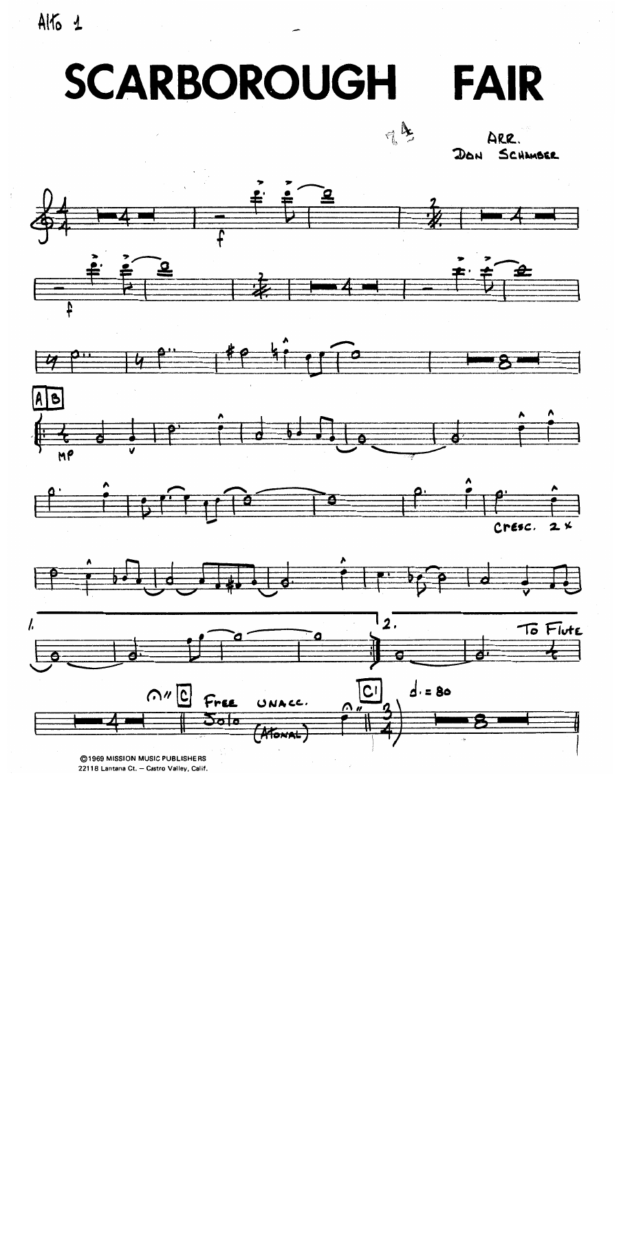 Scarborough Fair — sheet music cover (first page)