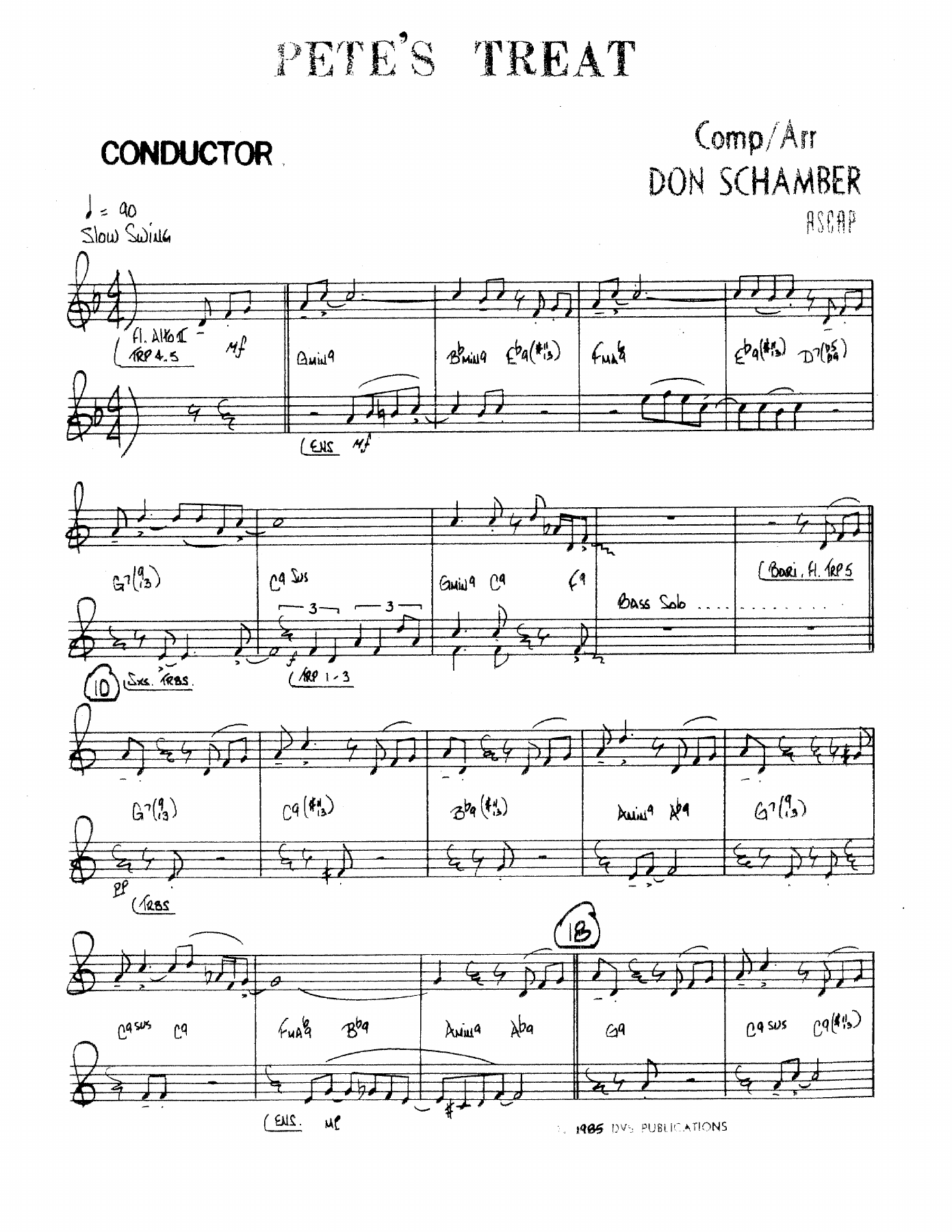 Pete's Treat — Big Band sheet music arranged by D.Schamber | Jazz Standard