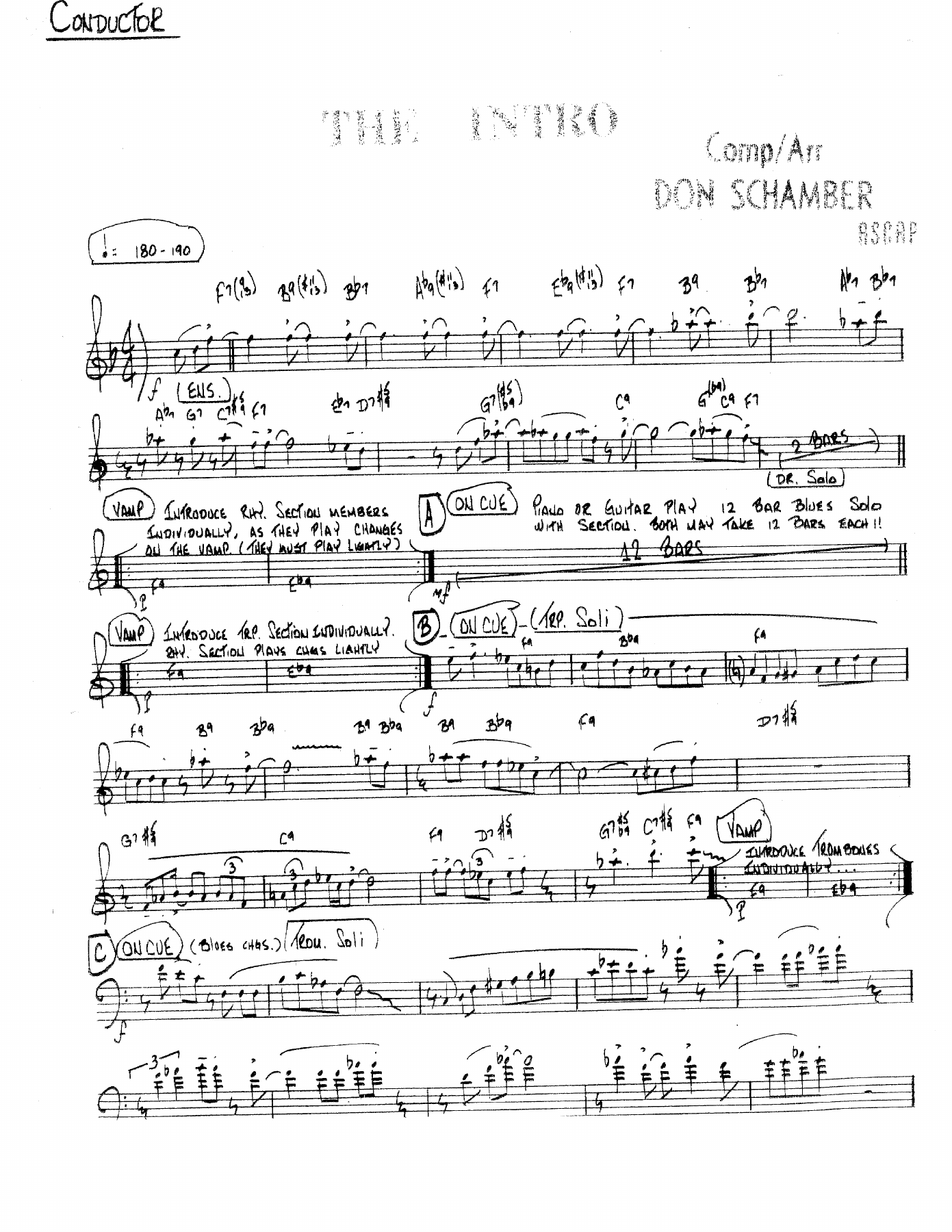 The Intro — sheet music cover (first page)