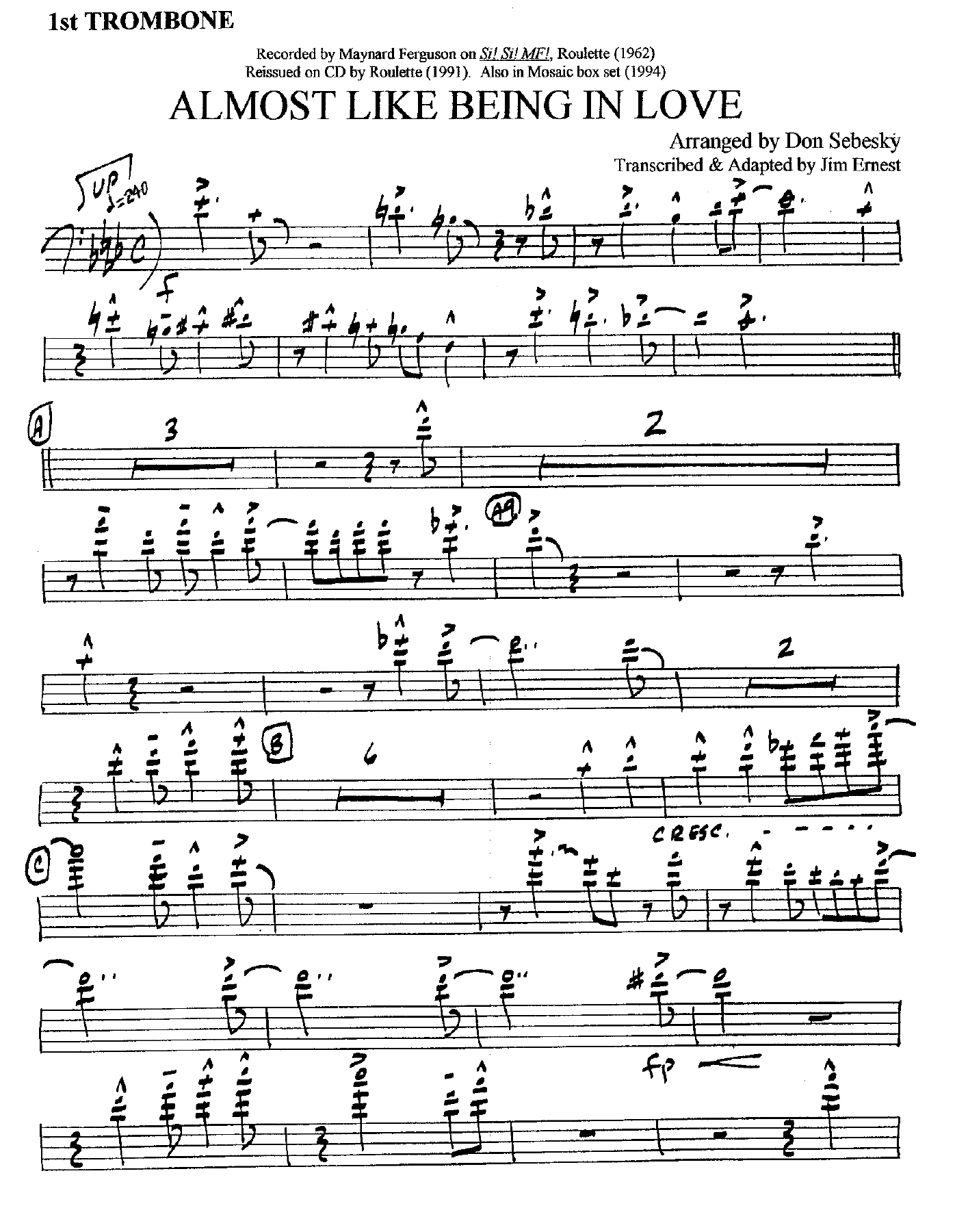 Almost Like Being In Love (D.Sebesky) M.Ferguson.56 — sheet music preview