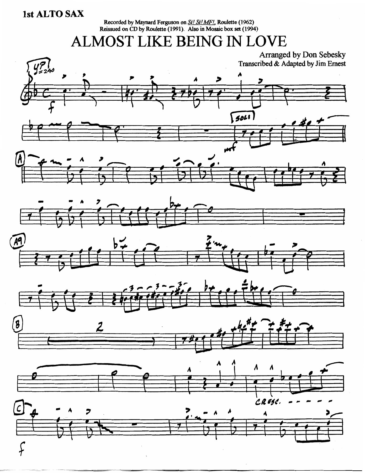Almost Like Being In Love (D.Sebesky) M.Ferguson) 53 — sheet music preview