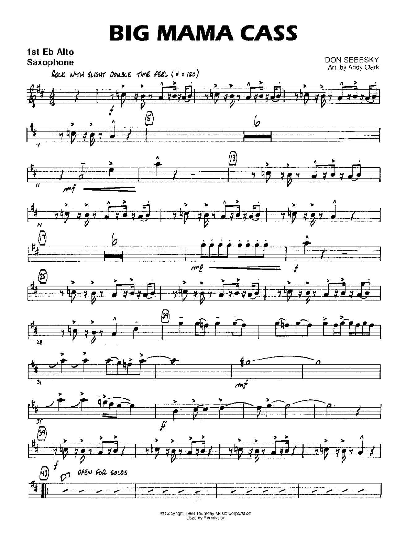 Big Mama Cass (A.Clark) D.Sebesky — page 1