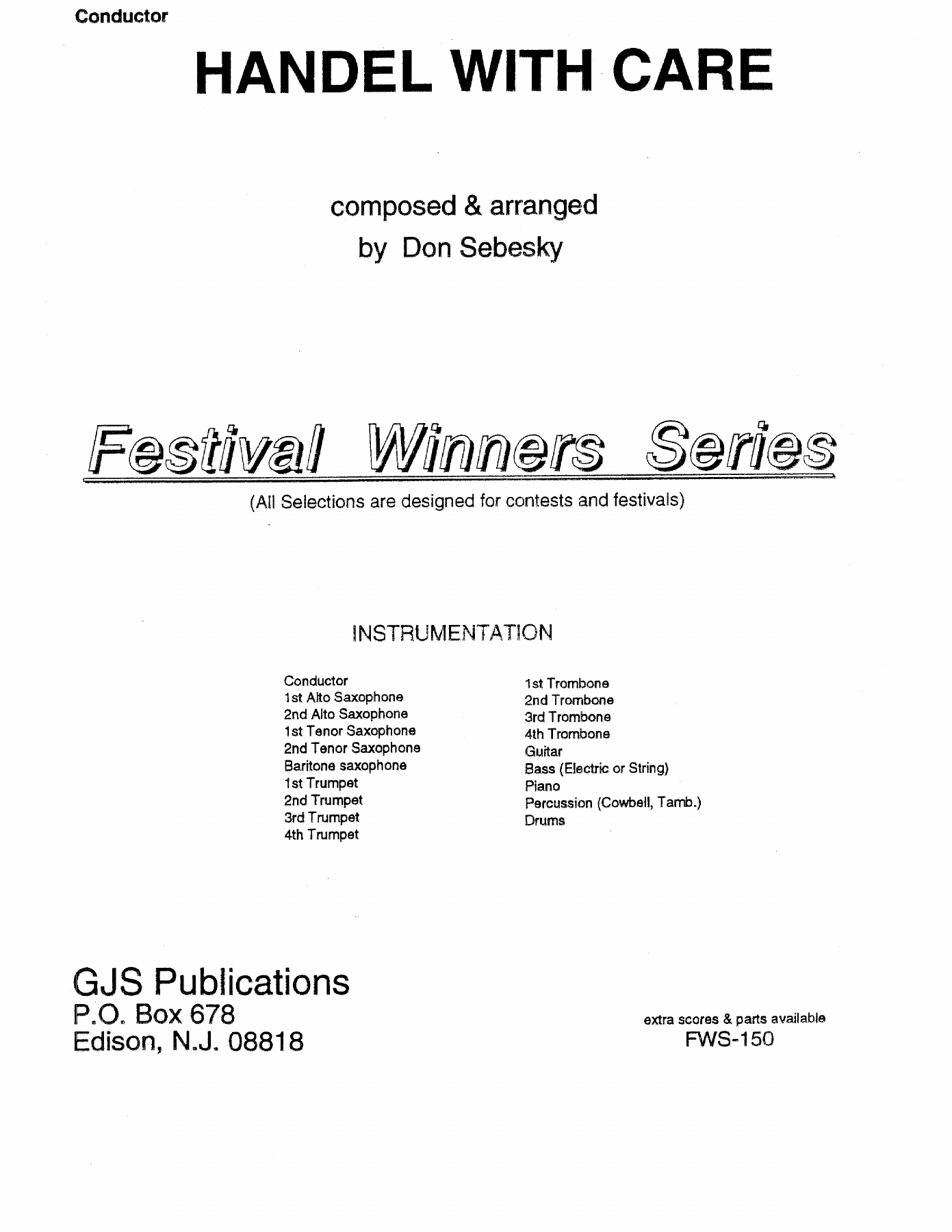 Handel With Care — sheet music cover (first page)