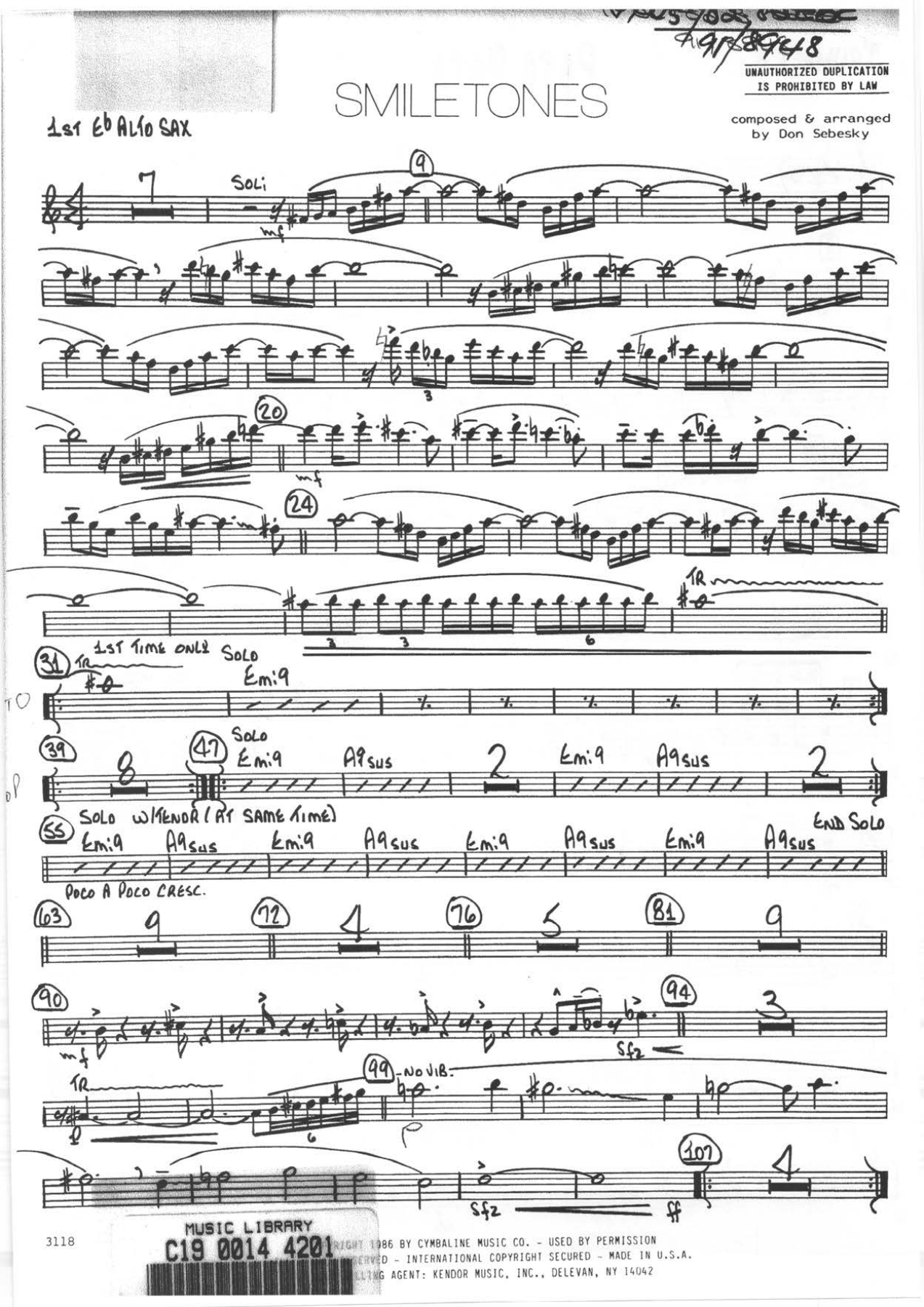 Smiletones — sheet music cover (first page)
