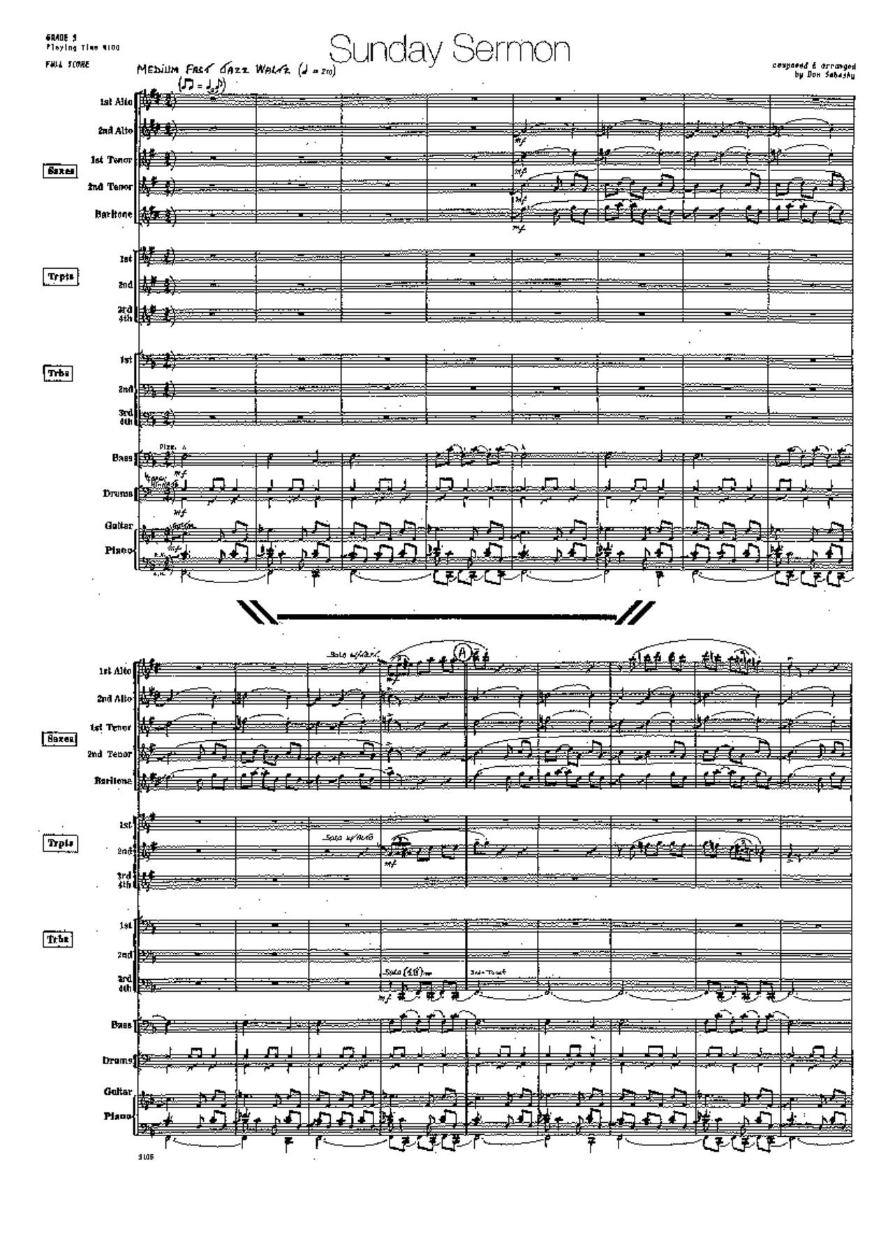 Sunday Sermon — Big Band sheet music arranged by D.Sebesky | Jazz Standard