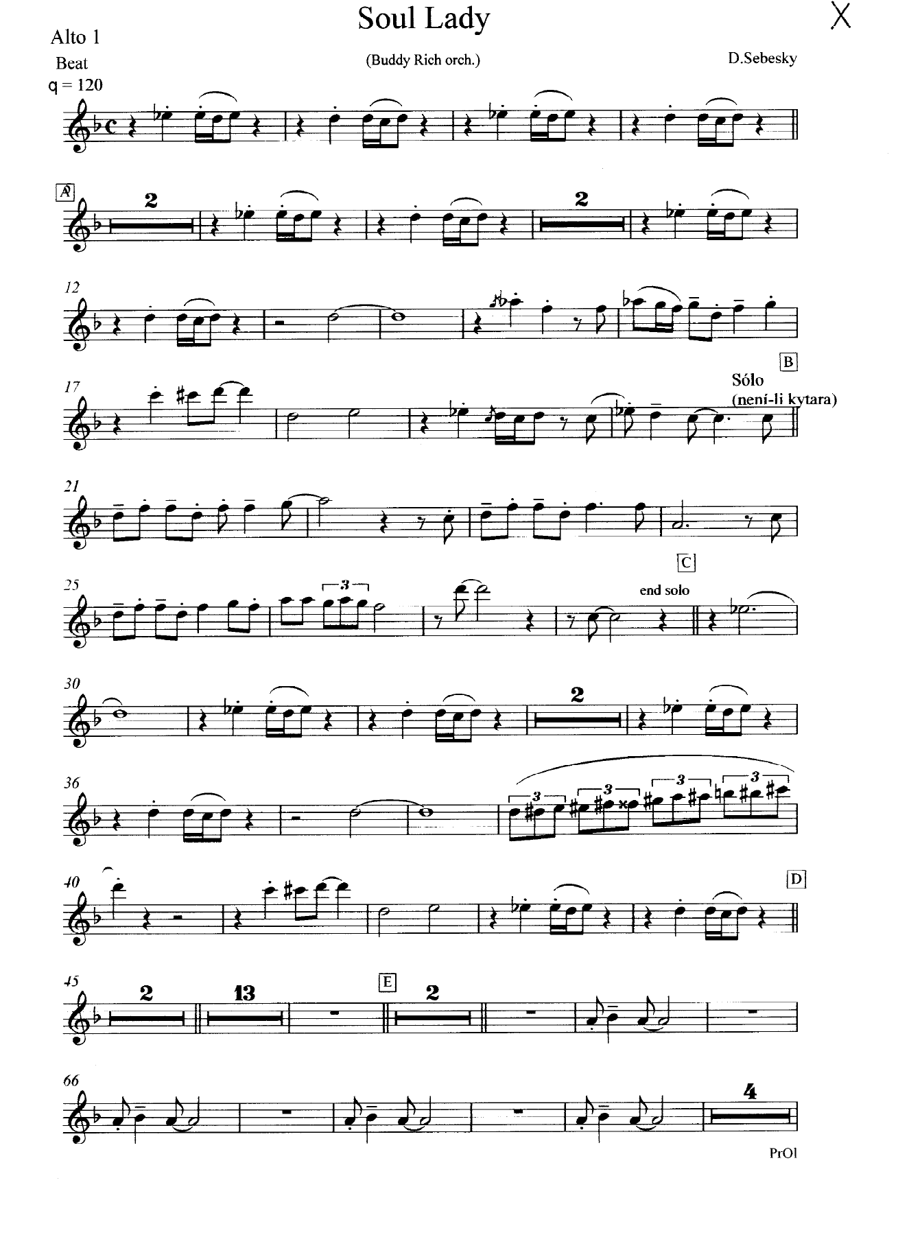 Soul Lady — sheet music cover (first page)