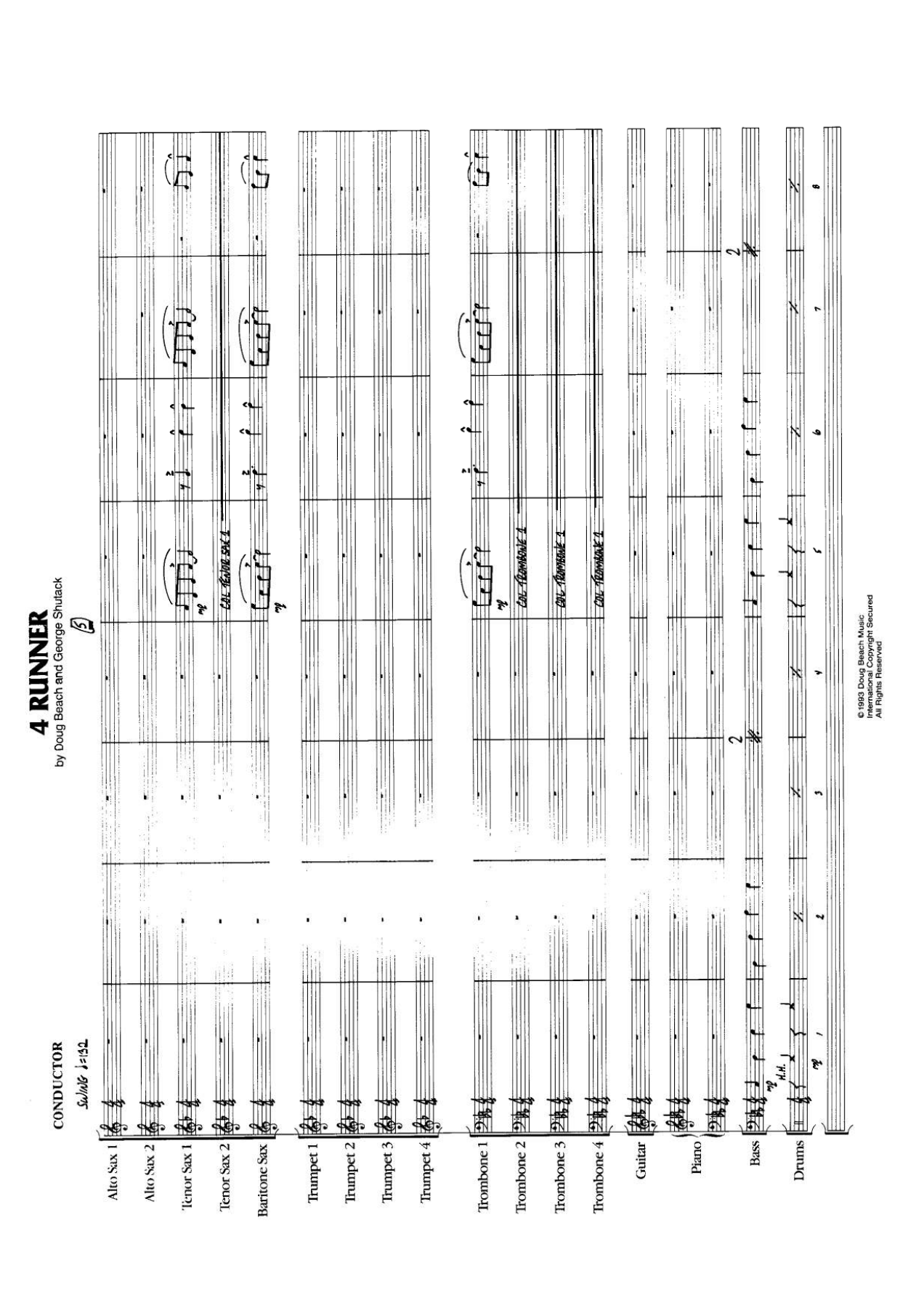 4 Runner — sheet music cover (first page)