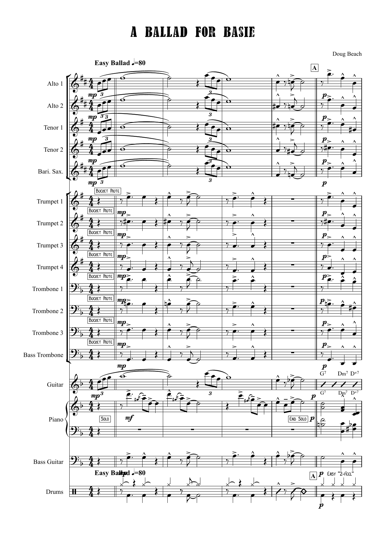 A Ballad For Basie — sheet music preview