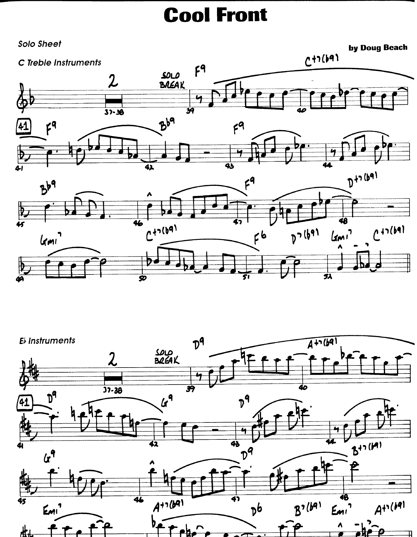 Cool Front — sheet music cover (first page)