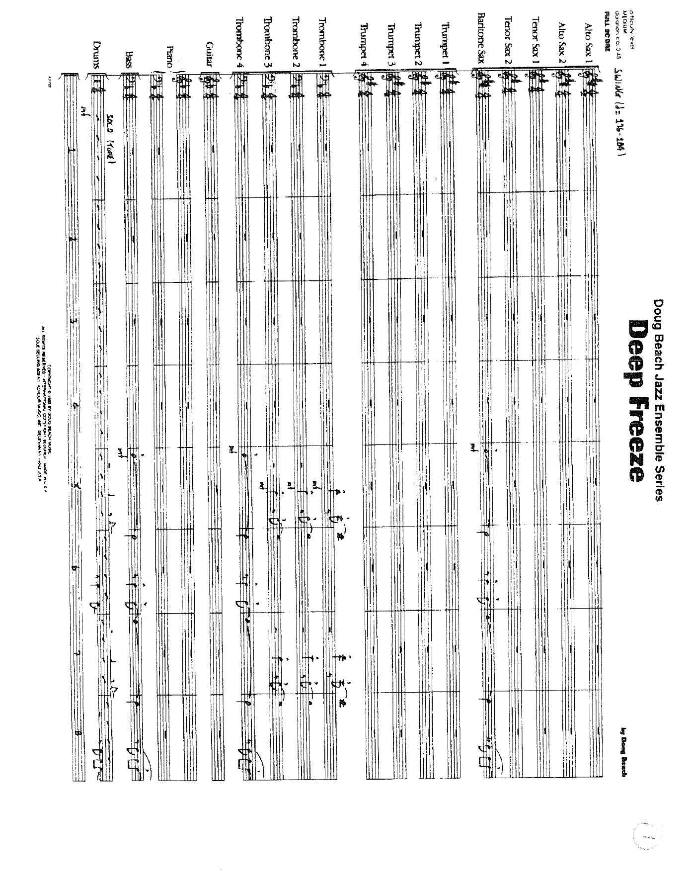 Deep Freeze — sheet music cover (first page)