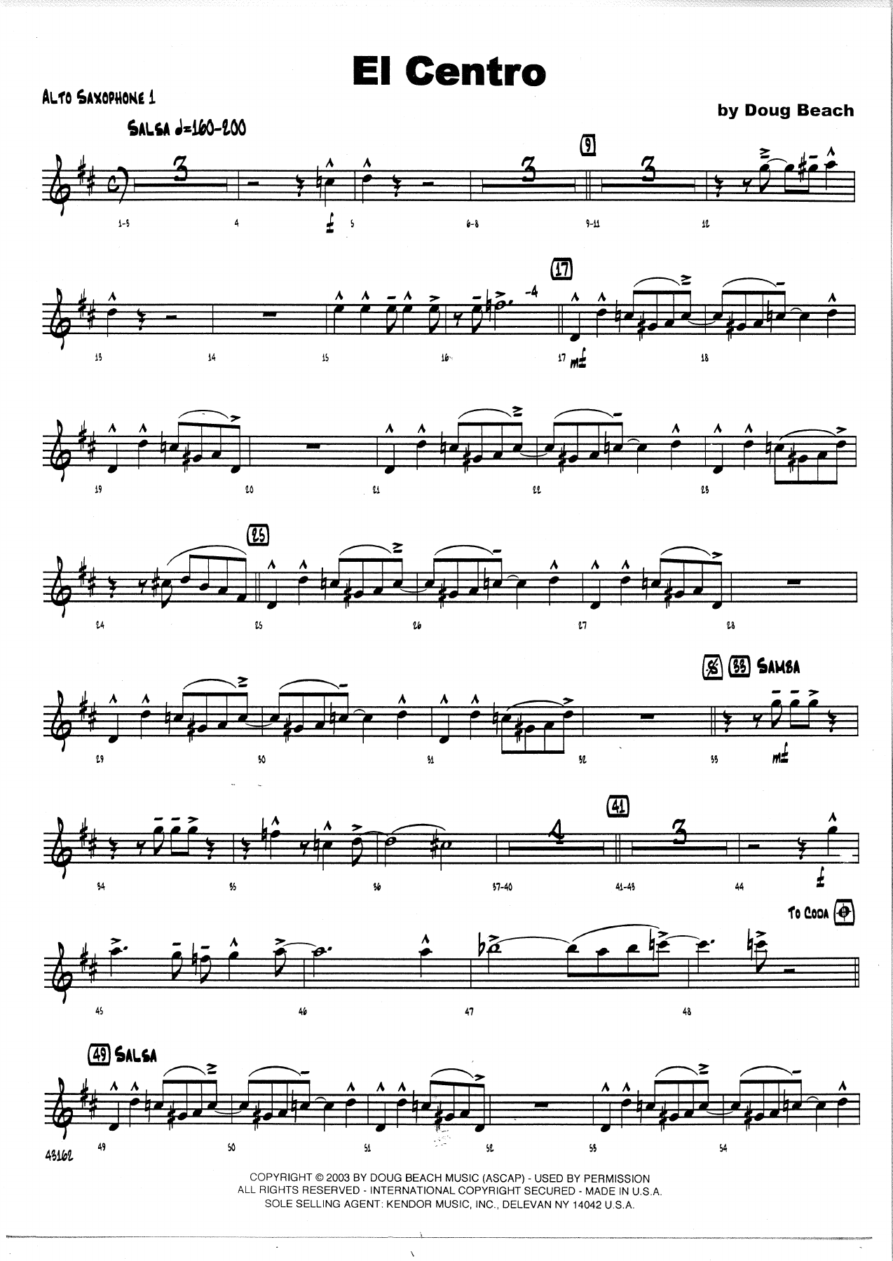 El Centro — sheet music cover (first page)