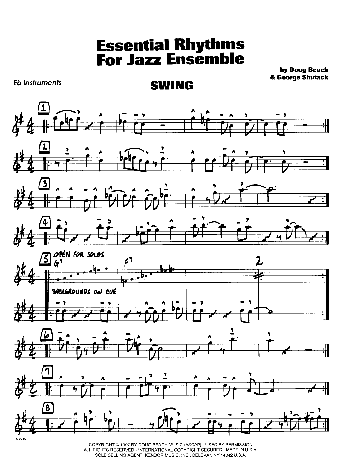 Essential Rhythms For Jazz Ensemble — Big Band sheet music arranged by D.Beach | Jazz Standard