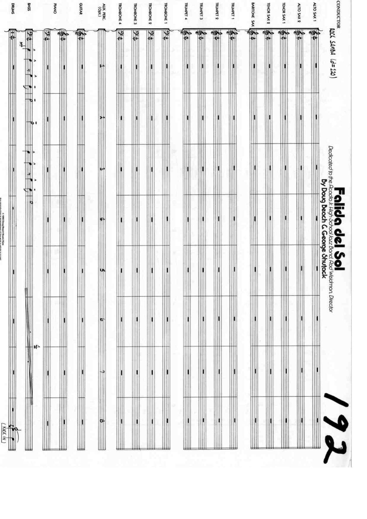 Falida Del Sol — Big Band sheet music arranged by D.Beach | Jazz Standard