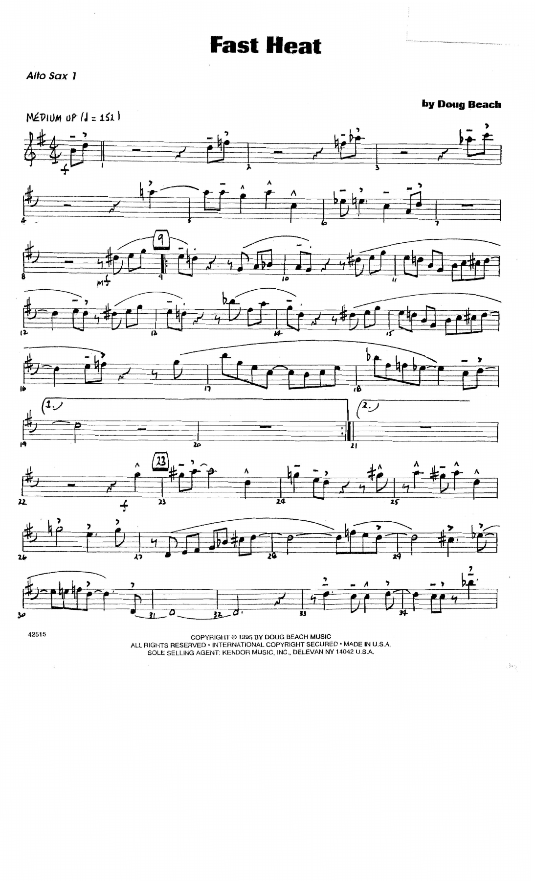 Fast Heat — sheet music cover (first page)