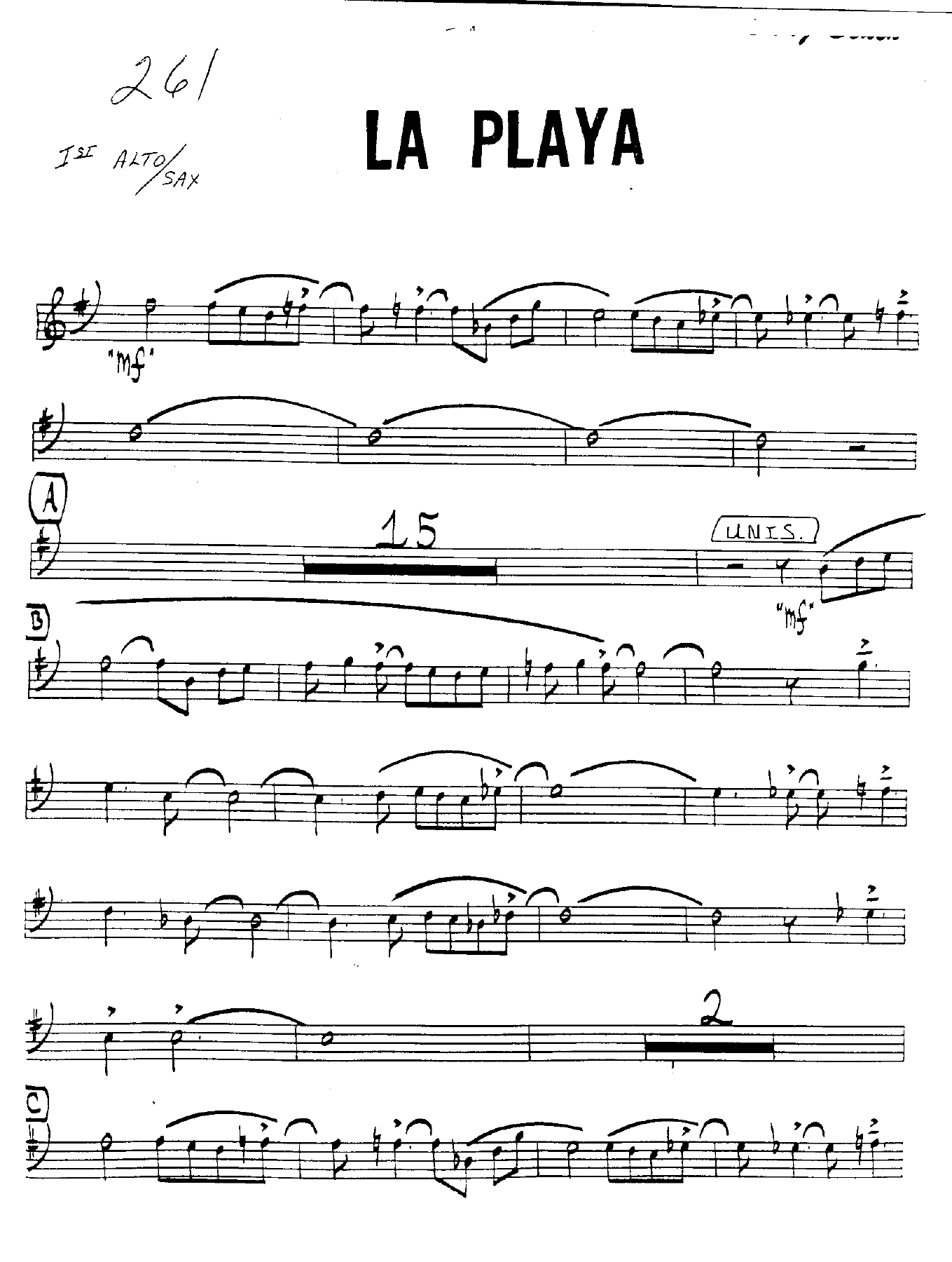 La Playa — sheet music cover (first page)
