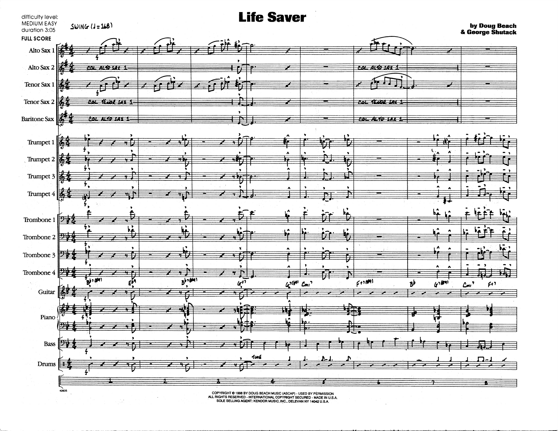 Life Saver — sheet music preview