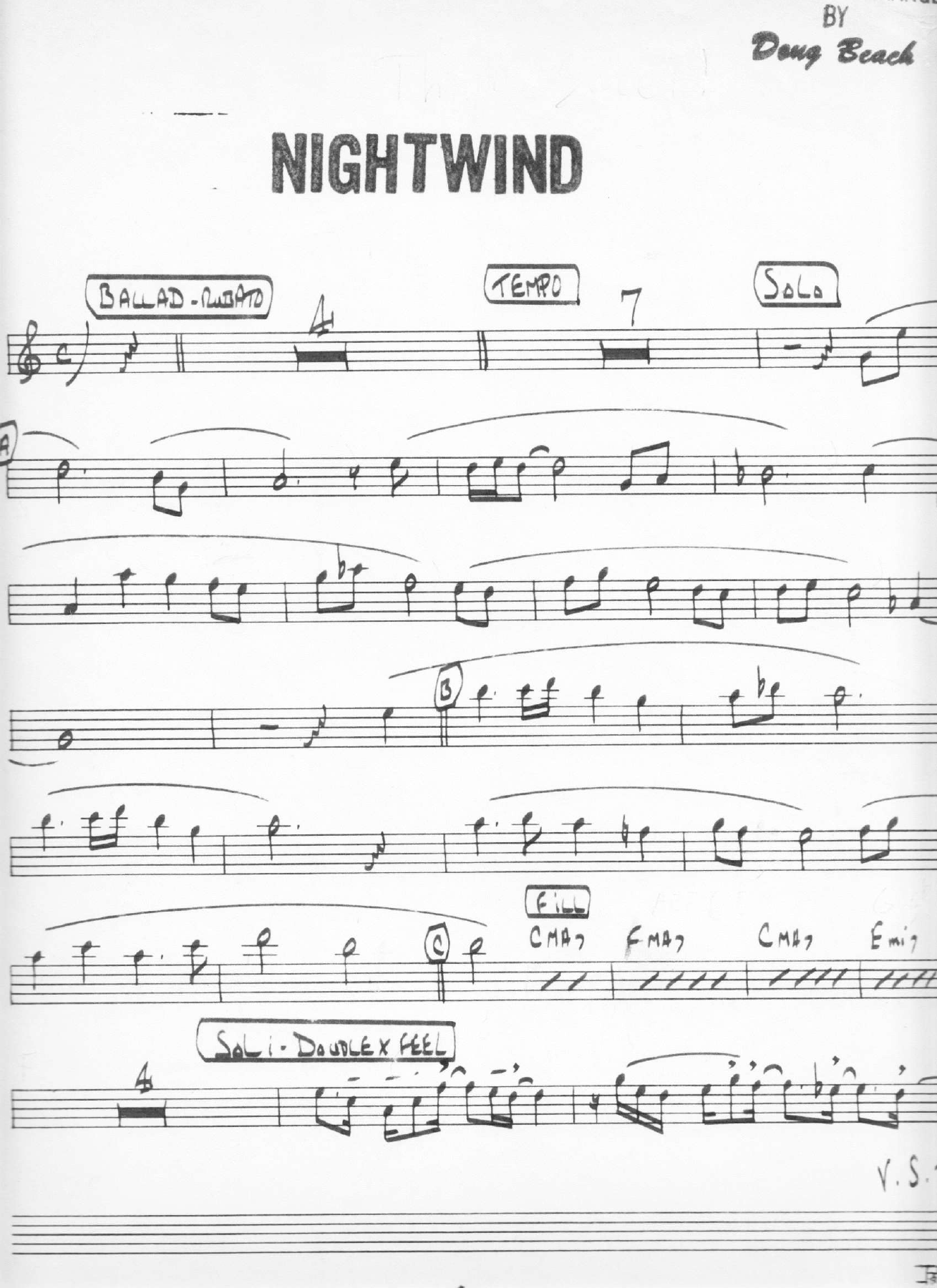 Nightwind — sheet music cover (first page)
